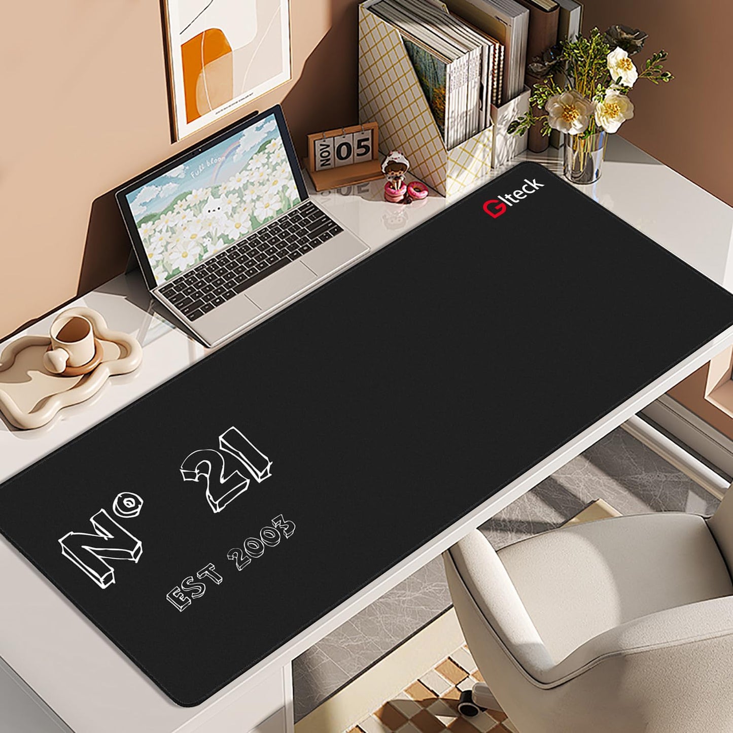 GGLTECK Mouse Pad with 21st Birthday Creative Printing, 36"x16.5" Extended Non-Slip Rubber Mouse