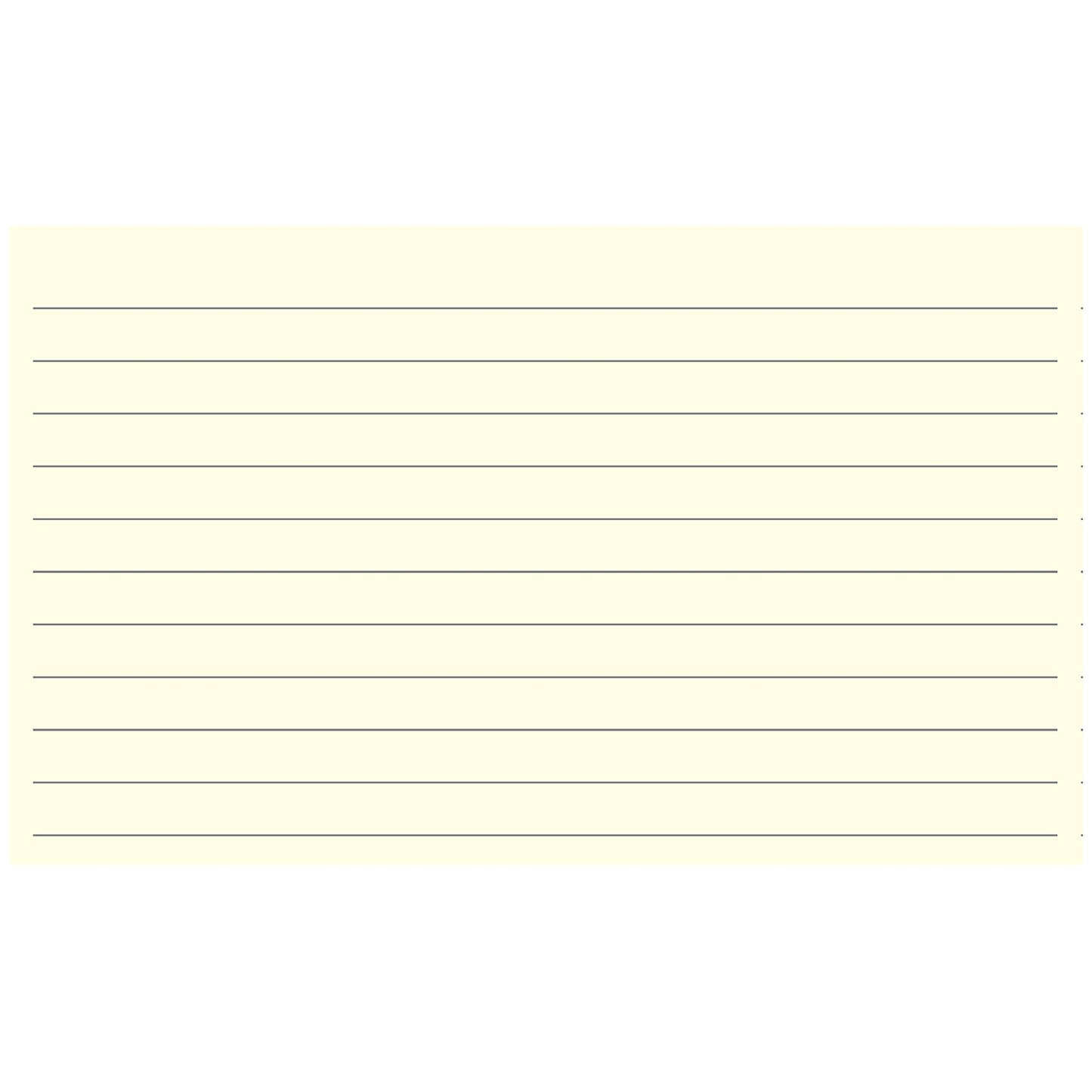 Colonial Cards: 150 Color Cardstock 3" x 5" Index Cards, Cream, Lined Landscape Format