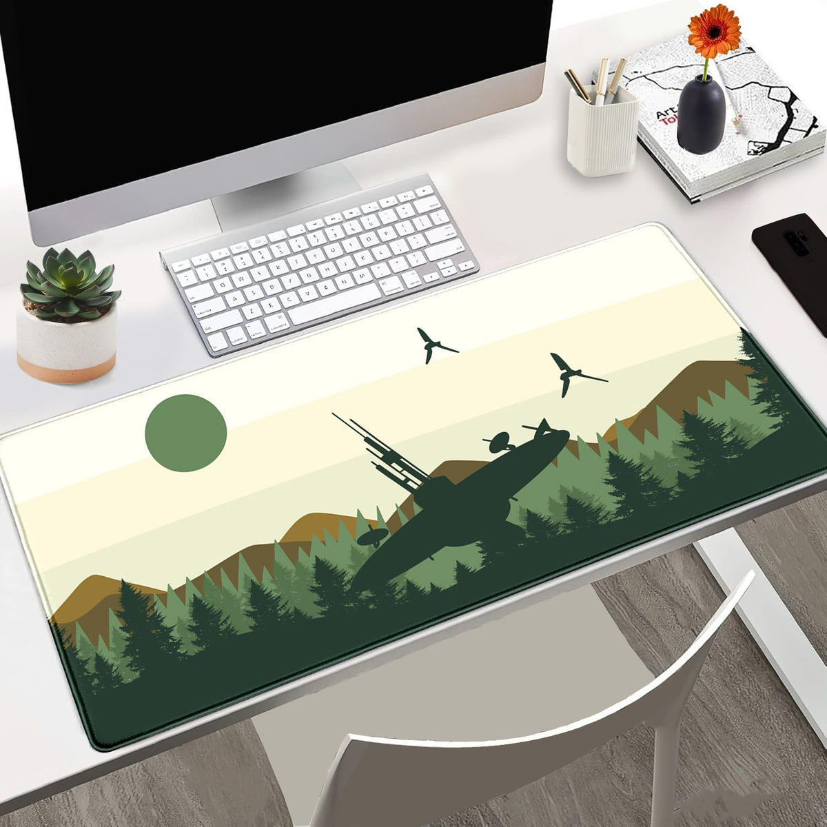 Nasdalgias Spaceship XXL Large Gaming Mouse Pad Desk Mat Pad Non-Slip Rubber Base Desk Matt for