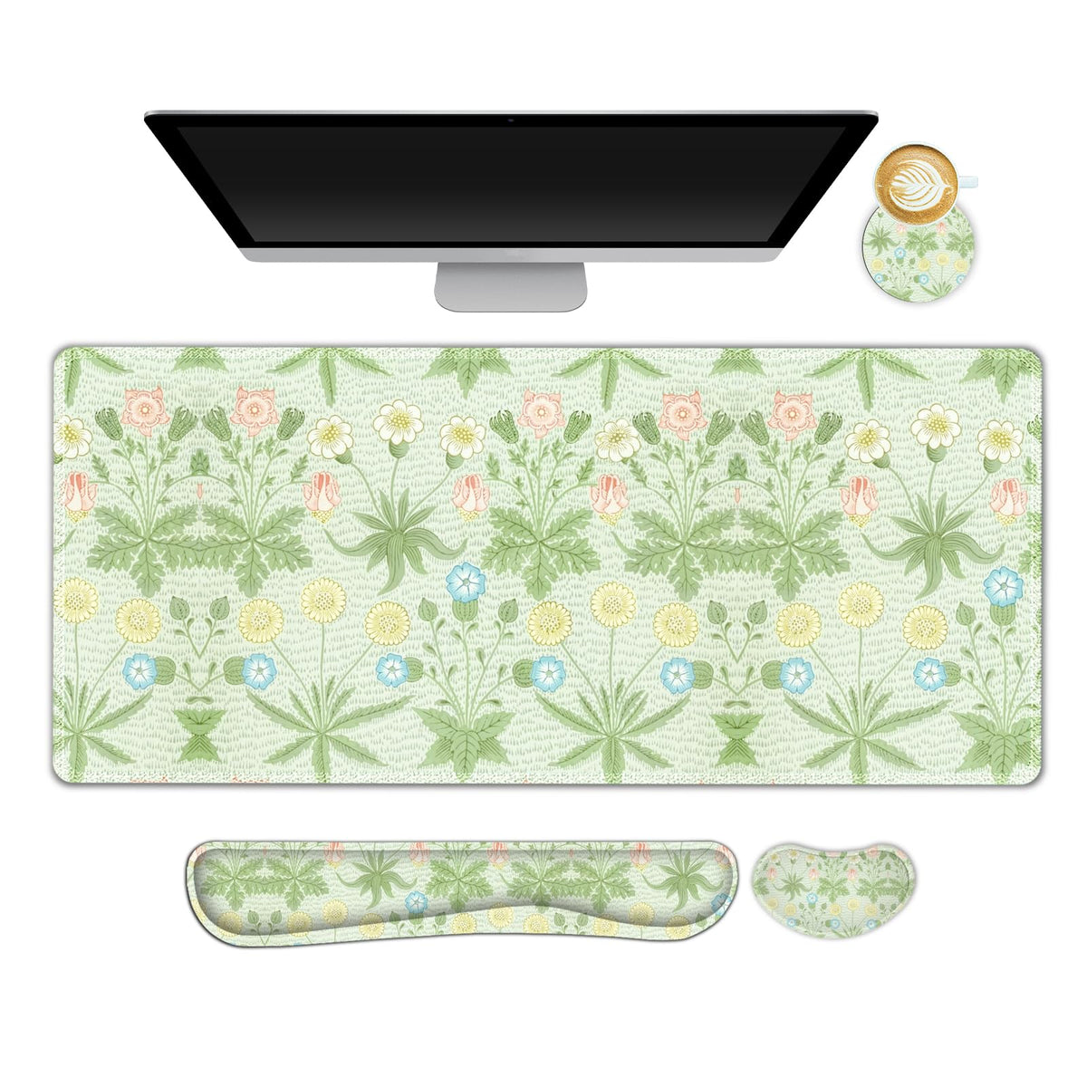 Lauspuck Large Mouse Pad and Keyboard Wrist Rest, Extended Mouse Pad with Wrist Support, Non-Slip