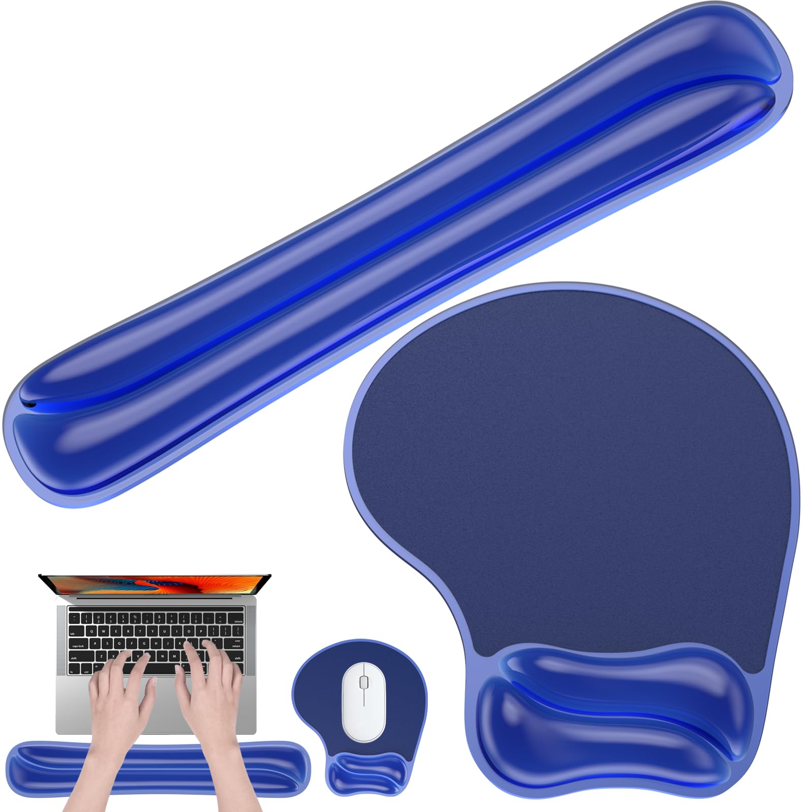 Laokiiy Gel Wrist Rest Mouse Pad Set, Ergonomic Support for Office Gaming