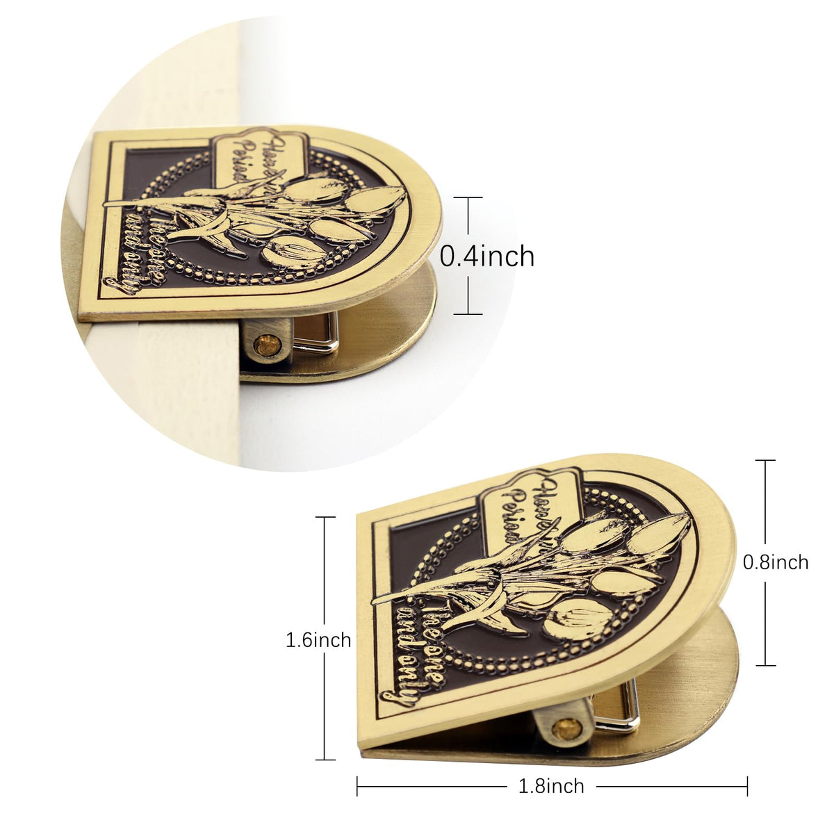 Dizdkizd Vintage Metal Clip for Journals, Planners, Notebooks, Brass Colored Book Clip Little