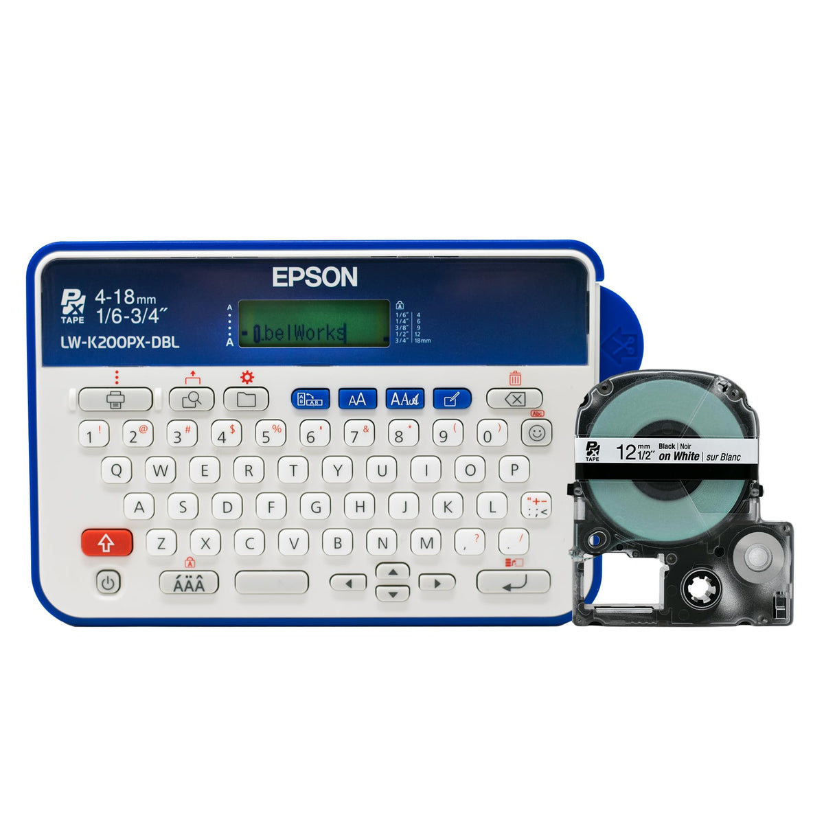 LABELWORKS Epson LW-K200PX-DBL Keyboard Label Maker - Dark Blue