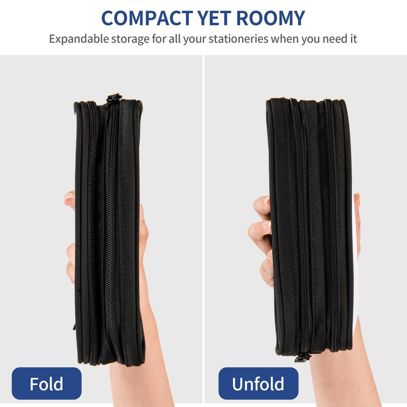 SNAPMADE Sports-Themed Pencil Case with Football for Boys Girls, Big Capacity Black Pencil Pouch