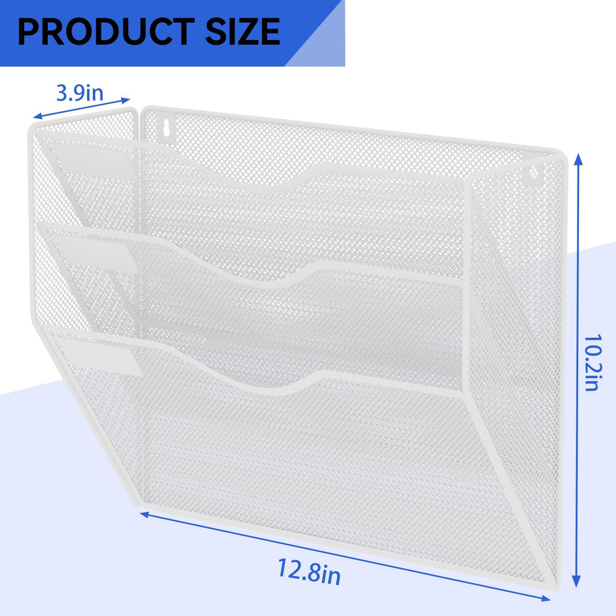 GDINDINFAN 3 Pockets Hanging Wall File Organizer Mail Holder, Wall Mounted Paper Document Folder