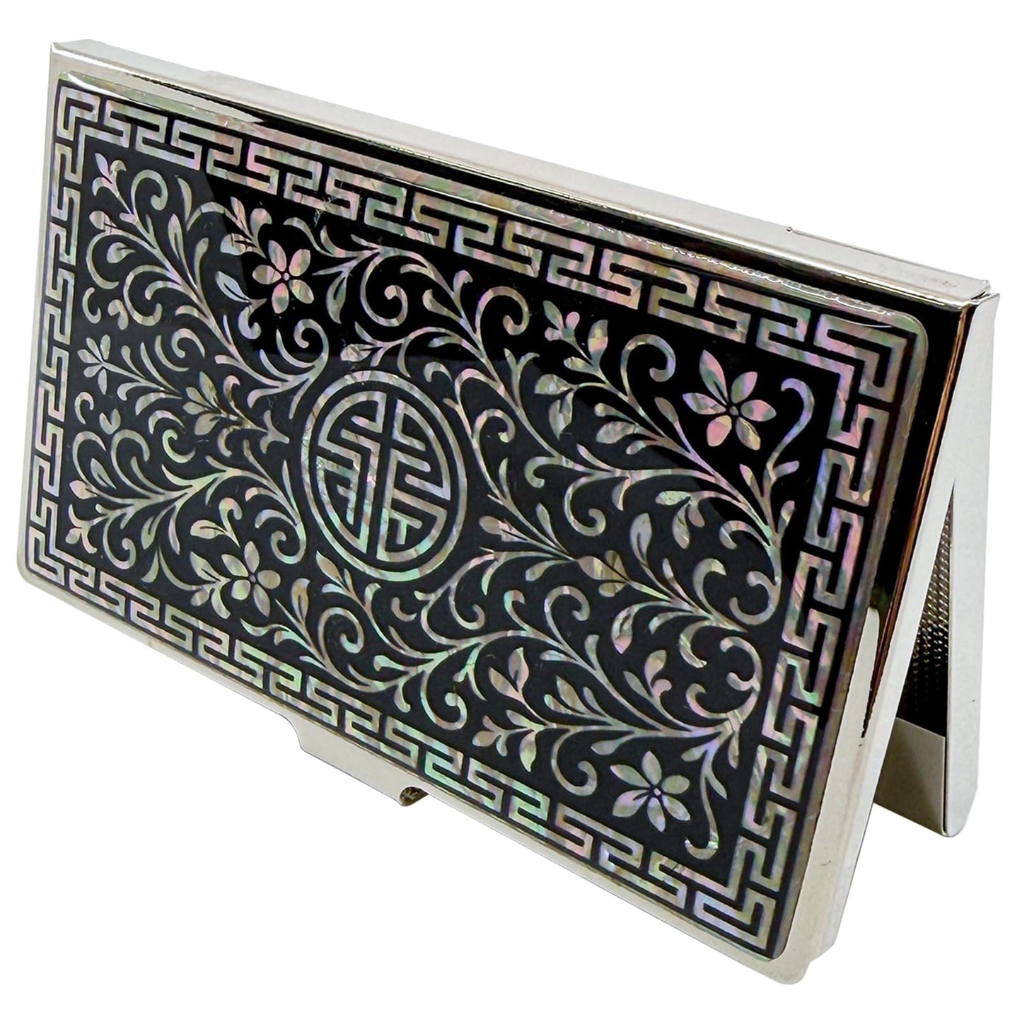 Nacreh Mother of Pearl Business Card Case Credit Id Name Holder Travel Wallet Art Painting Design