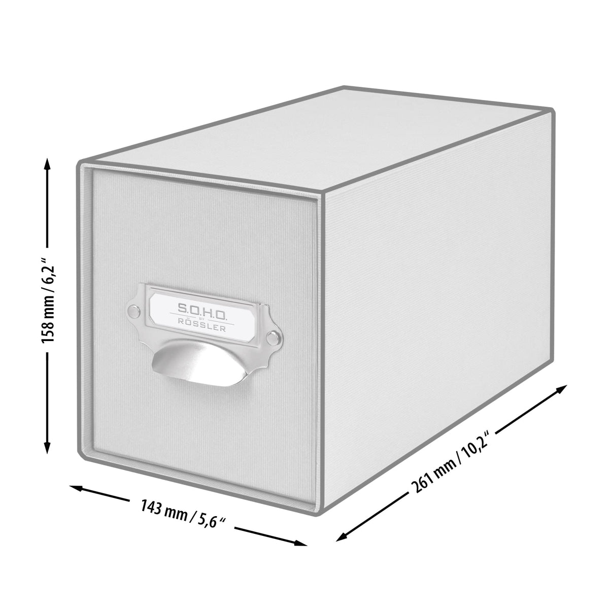 Rössler SOHO CD Storage Box with Metal Index Holder - Neutral