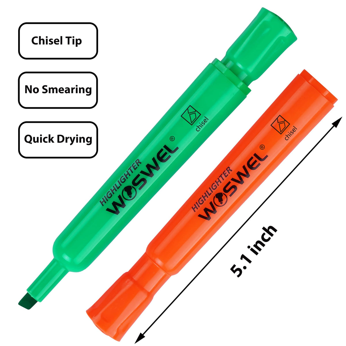 WOSWEL Highlighters Bulk, 72 Pack Tank Style Highlighters Assorted Fluorescent Colors Set, 6 Bright