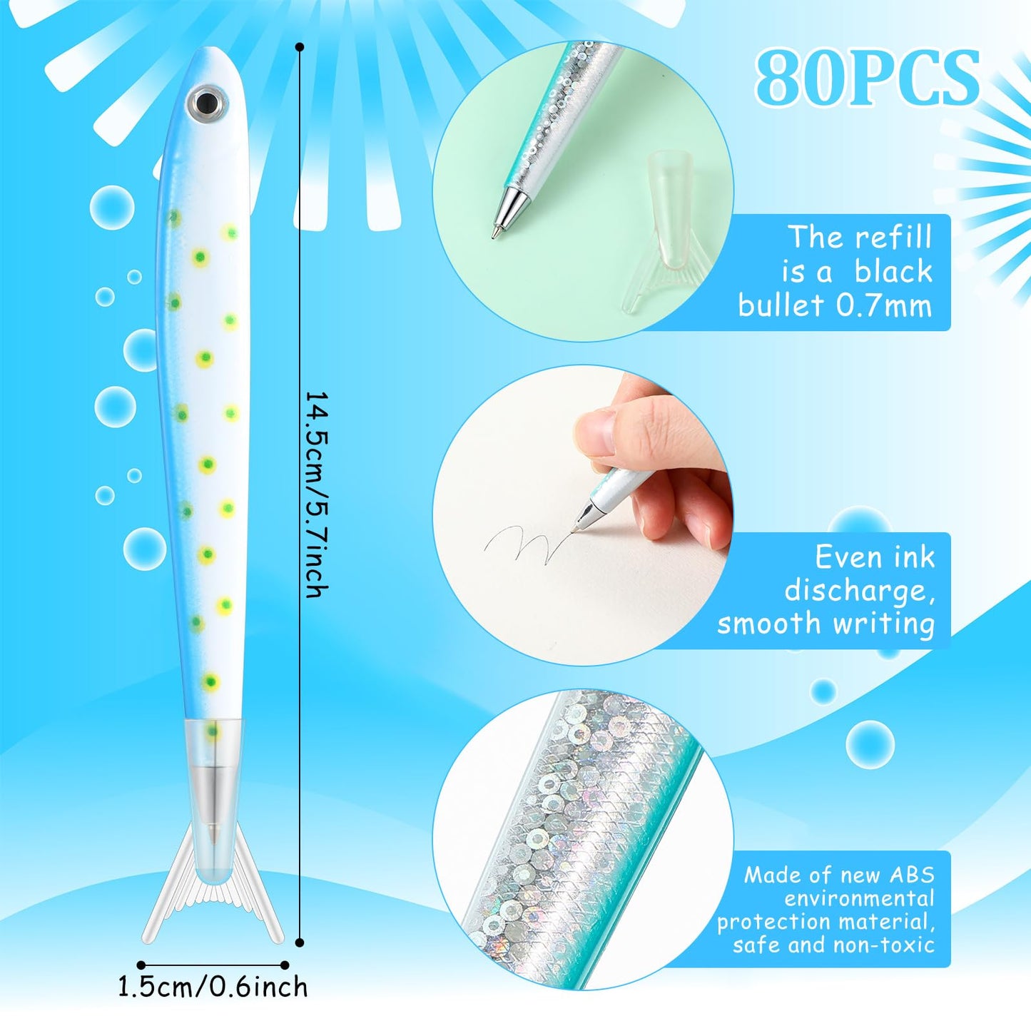 Meanplan 80 Pack Fish Pen Fishing Party Favors Birthday Gifts
