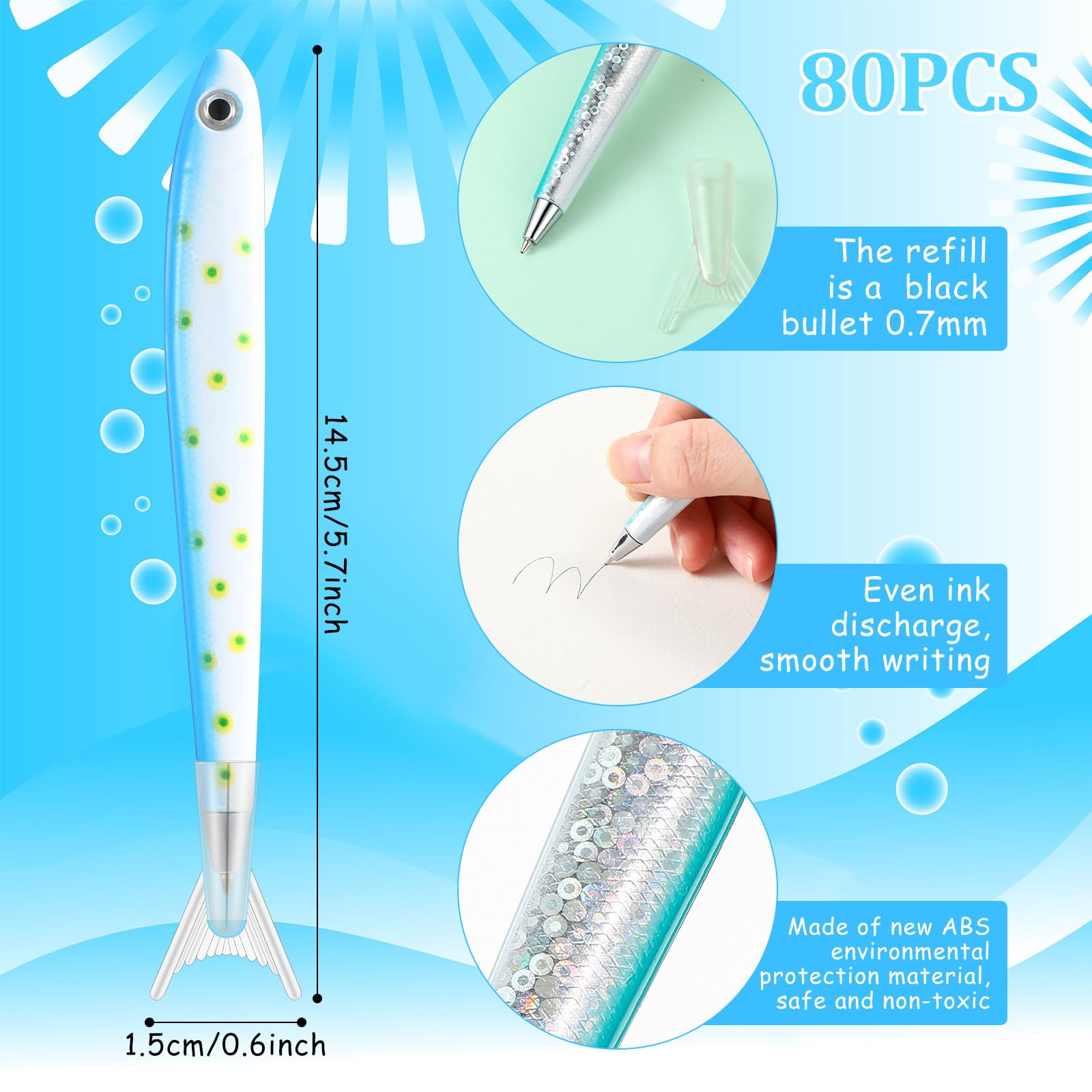 Meanplan 80 Pack Fish Pen Fishing Party Favors Birthday Gifts