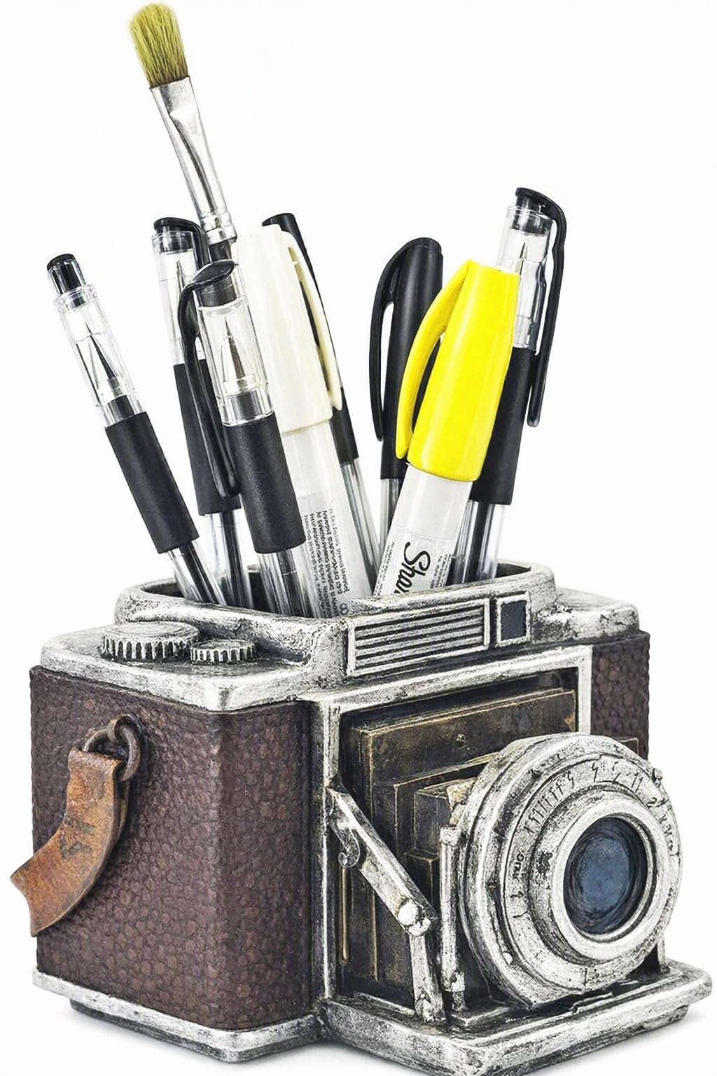 Bellaa Camera Pen Pencil Holder Vintage Retro Antique Style Shabby Chic Desk Organizer Office