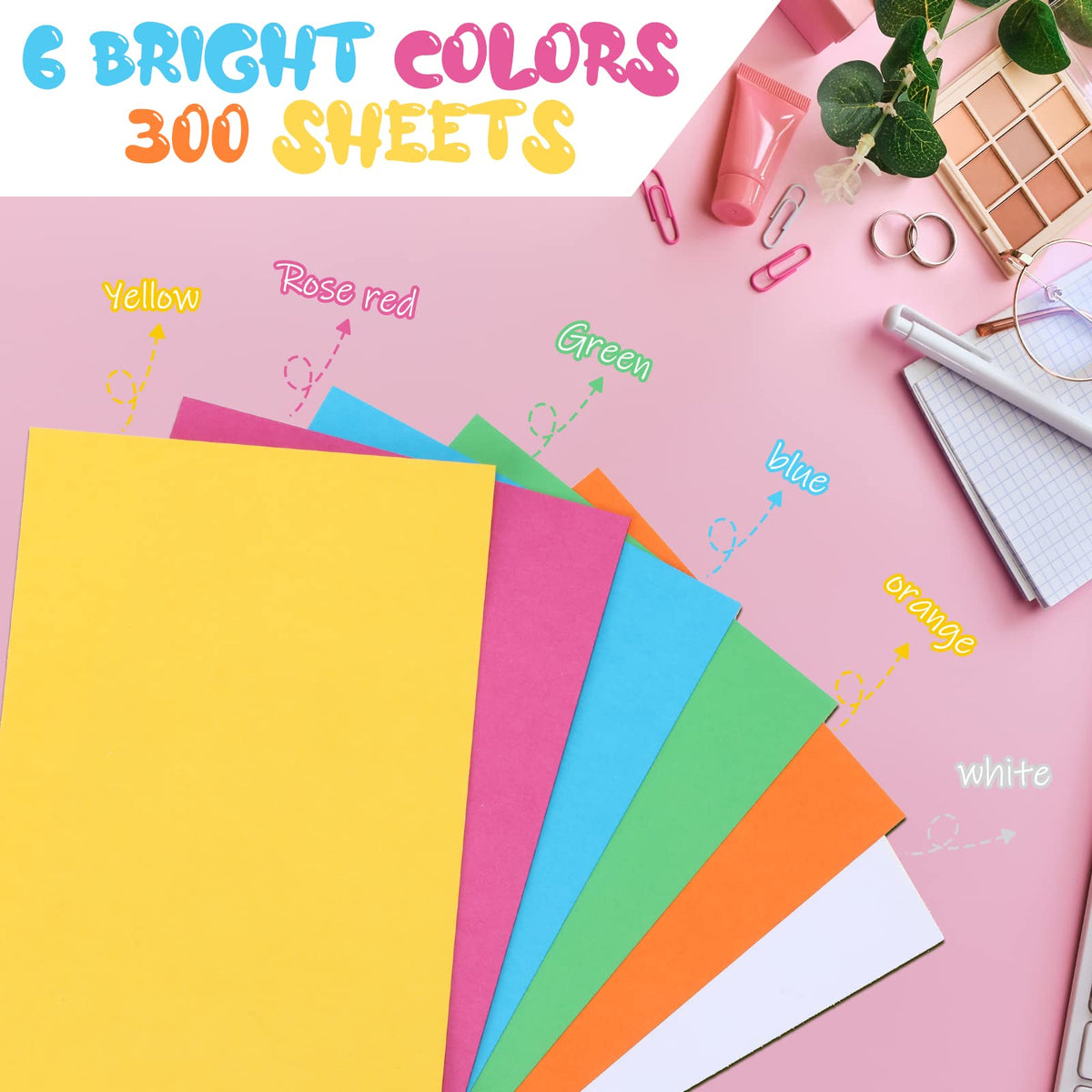 300 Pcs Blank Index Cards Thick Card Stock, 5 x 8 Inch, Vivid Colors