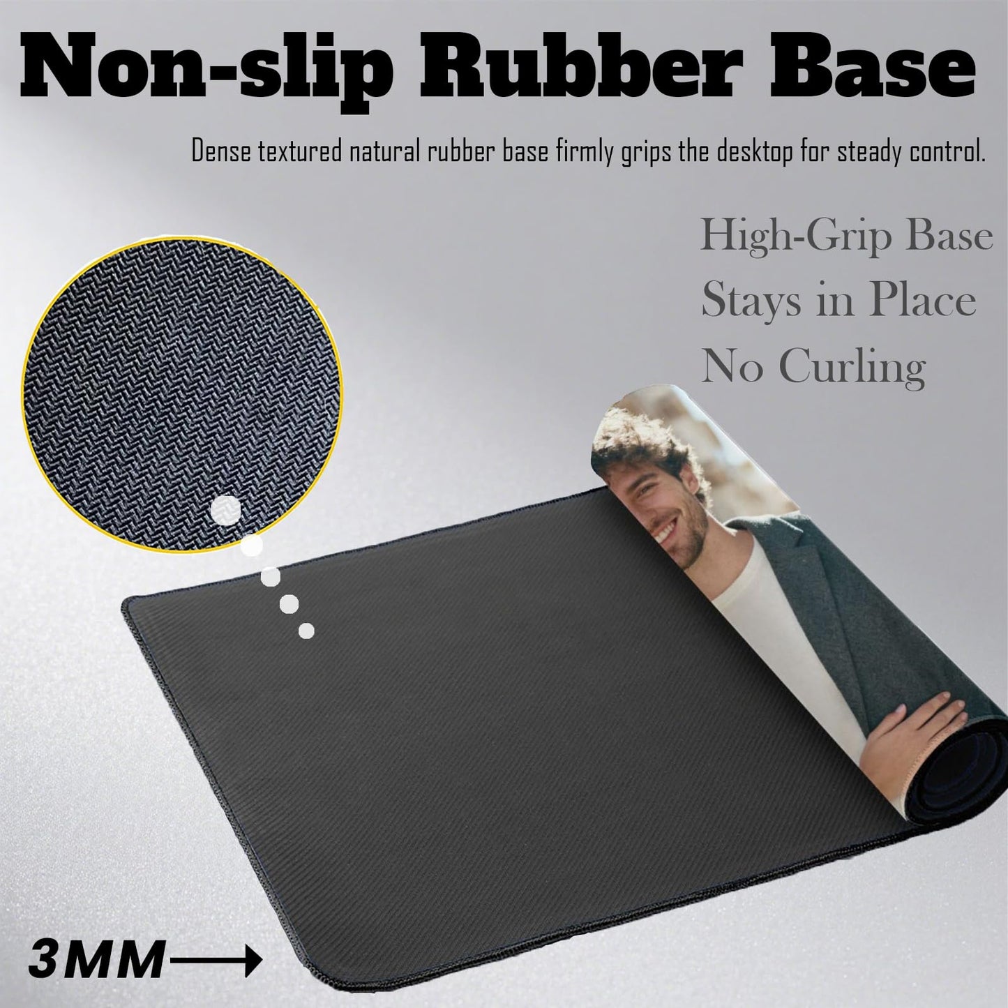 Custom Mouse Pad with Photo Text Personalized Non-Slip Mouse Pad for Desk