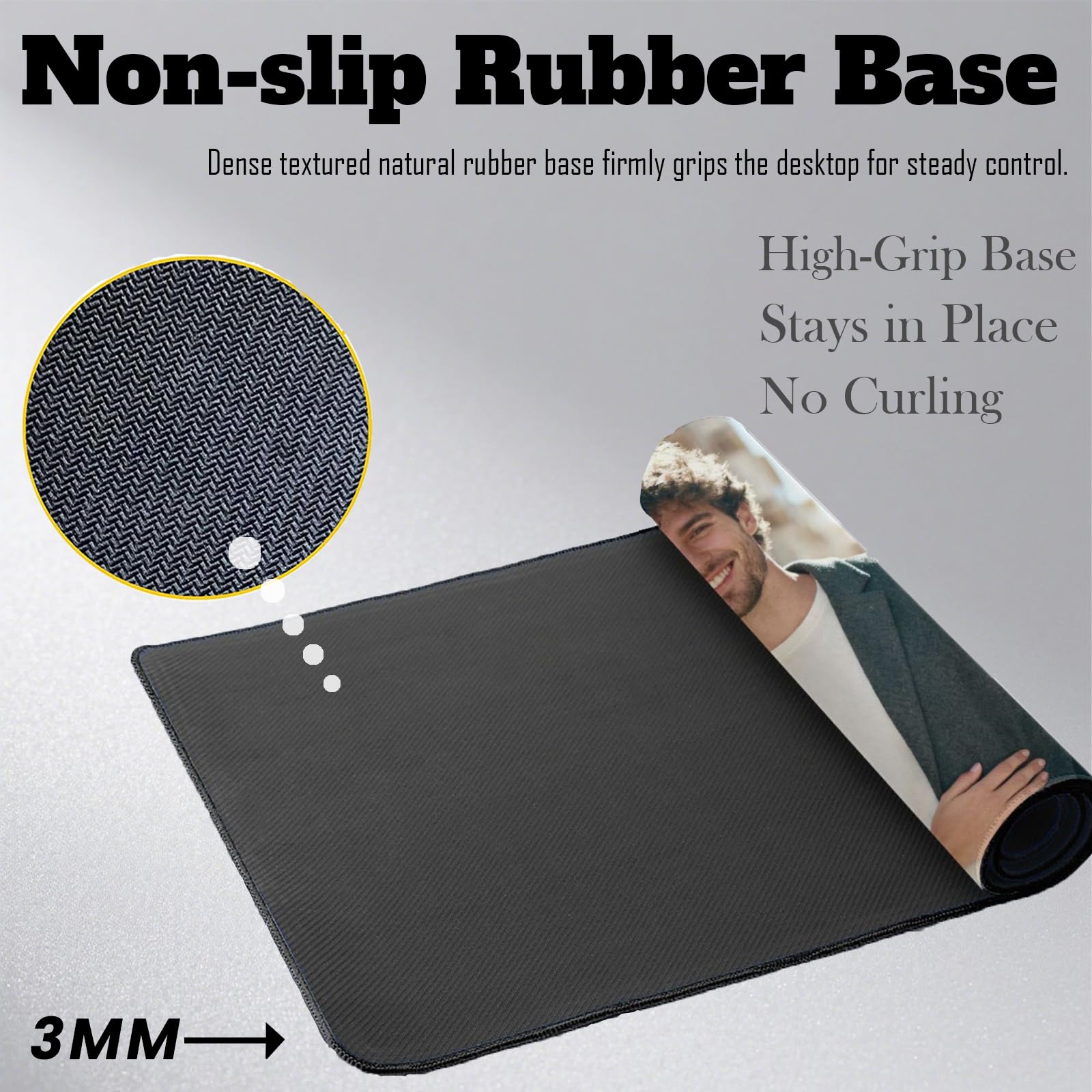 Custom Mouse Pad with Photo Text Personalized Non-Slip Mouse Pad for Desk
