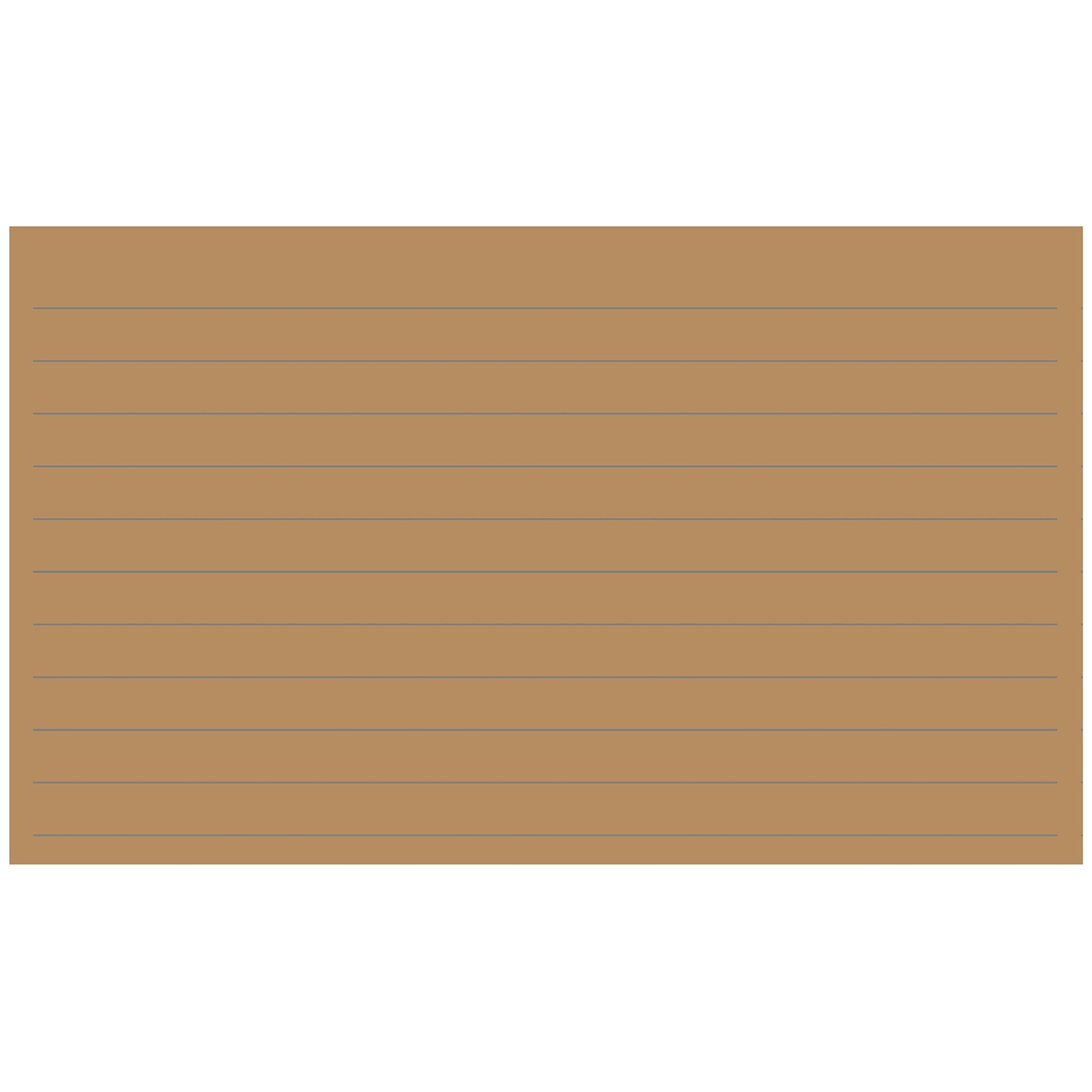 Colonial Cards: 150 Color Cardstock 3" x 5" Index Cards, Kraft, Lined Landscape Format