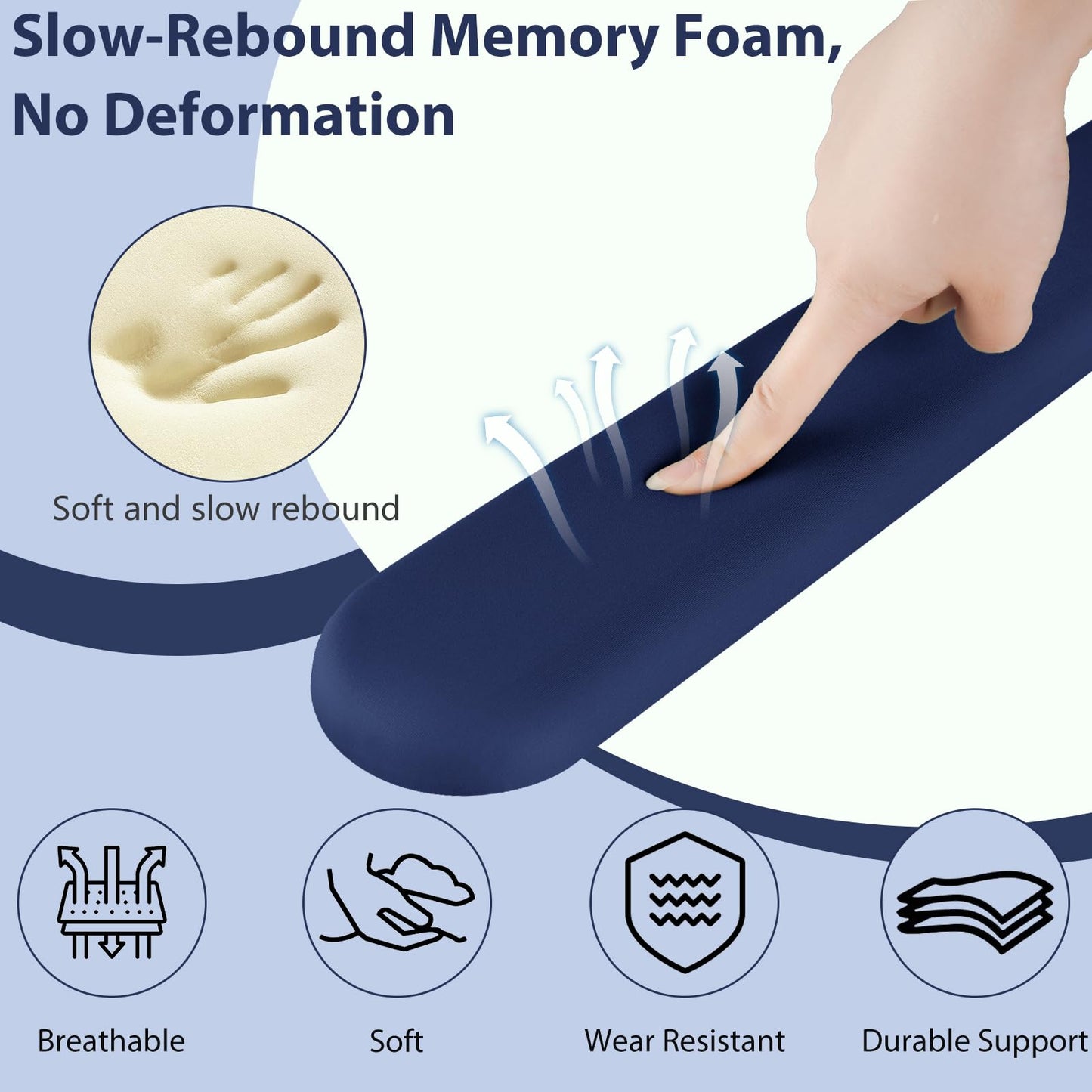 Sushret Mouse Pad and Keyboard Wrist Rest, 3-in-1 Gel Memory Foam Ergonomic Mouse Pad with Wrist