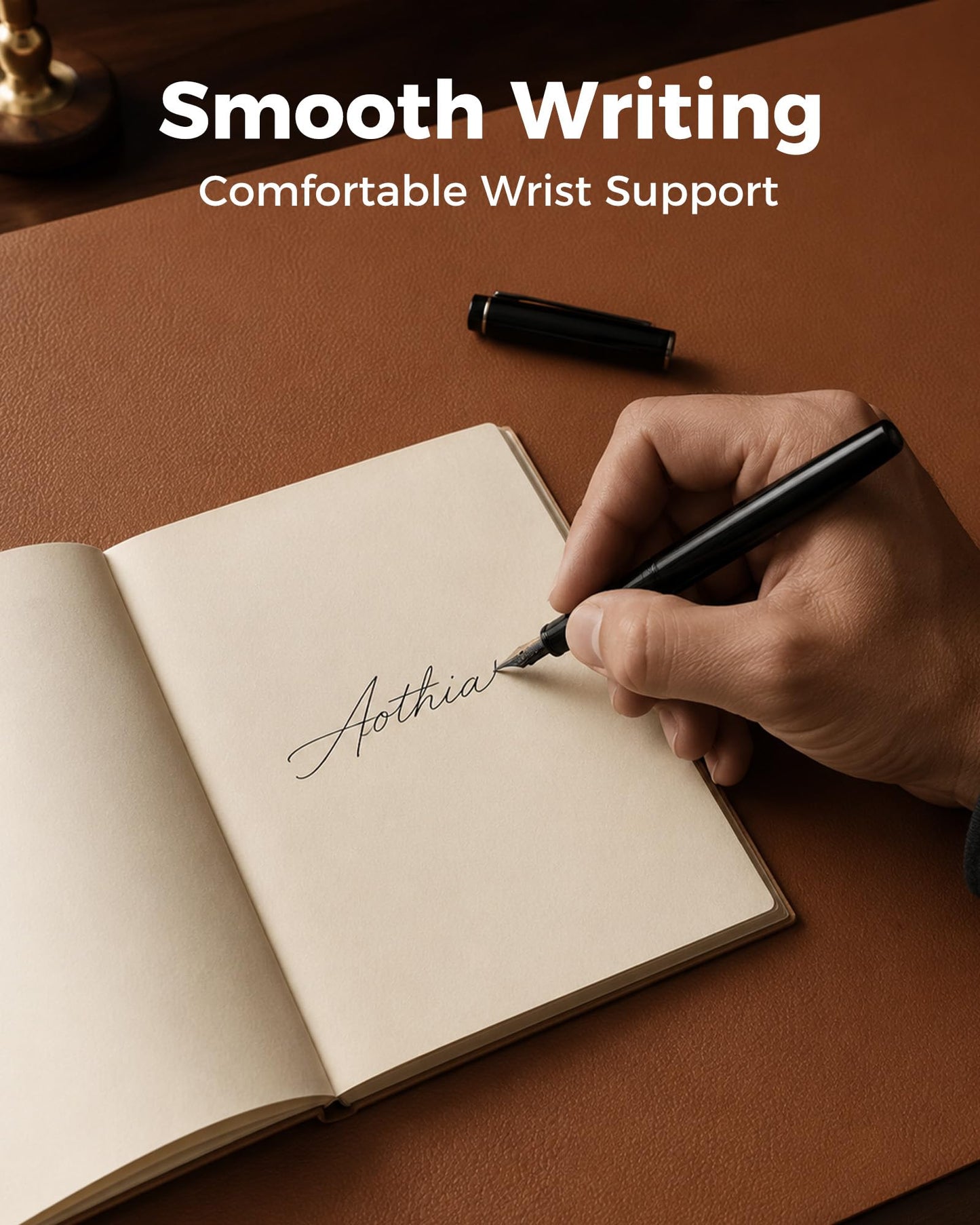 Aothia Double-Sided Desk Pad, 37.8"x17" Leather Desk Mat, Eco Cork Desk Pad Protector,Large Mouse