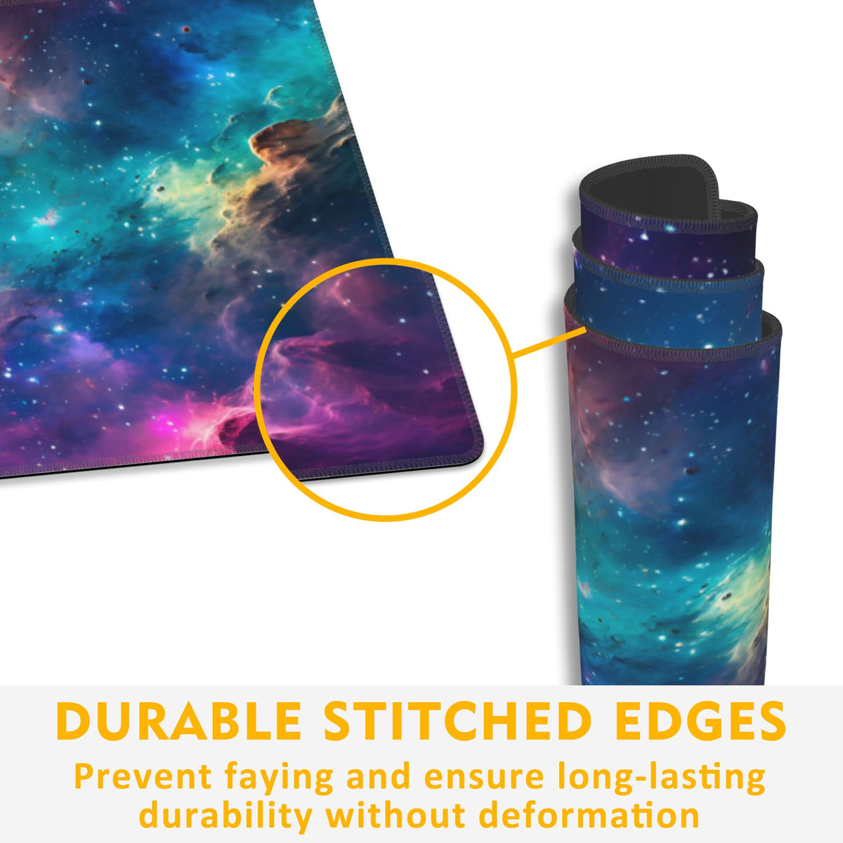 Uiaoiais Desk Mat,Cosmic Aurora Line Gaming Mouse Pad,31.5""X15.7"" Large Desk Pad with Stitched