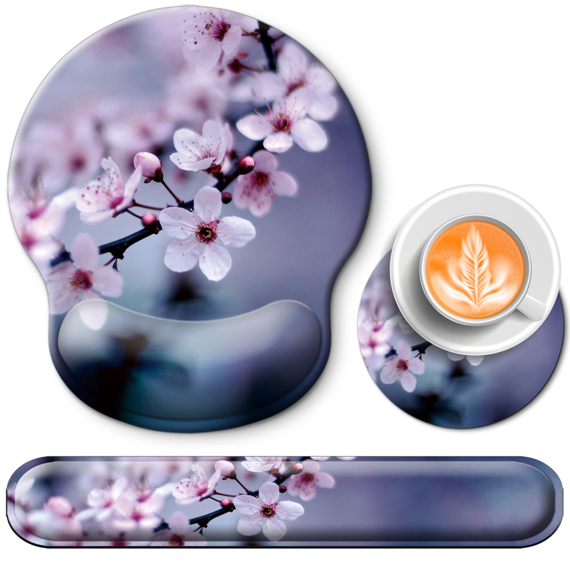 Wiabsi Mouse Pad and Keyboard Wrist Rest Support,Ergonomic Mouse Pad Set