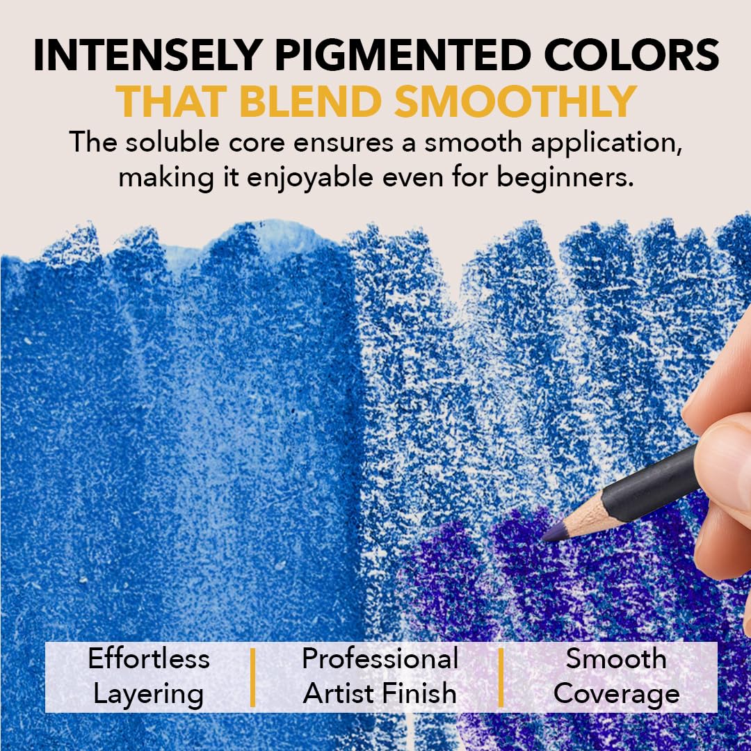 Castle Art Supplies 120 Watercolor Pencils for Adults - with Extras