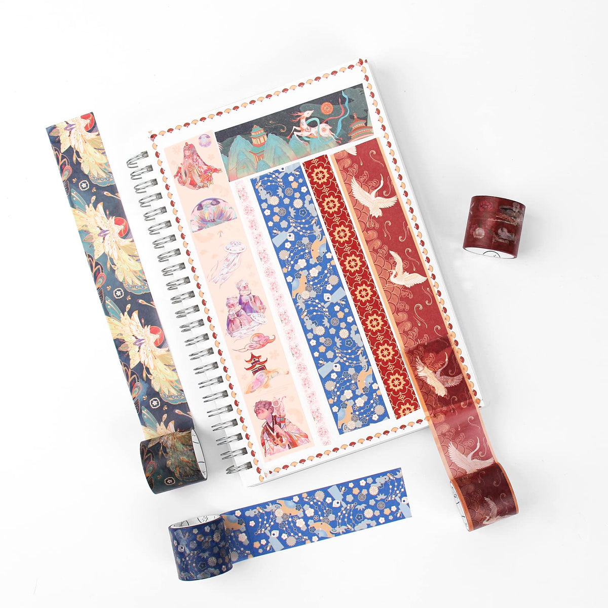 Dizdkizd Washi Tape Set, 100 Rolls Vintage Design Masking Tapes with 4 Sizes 5mm/10mm/15mm/30mm