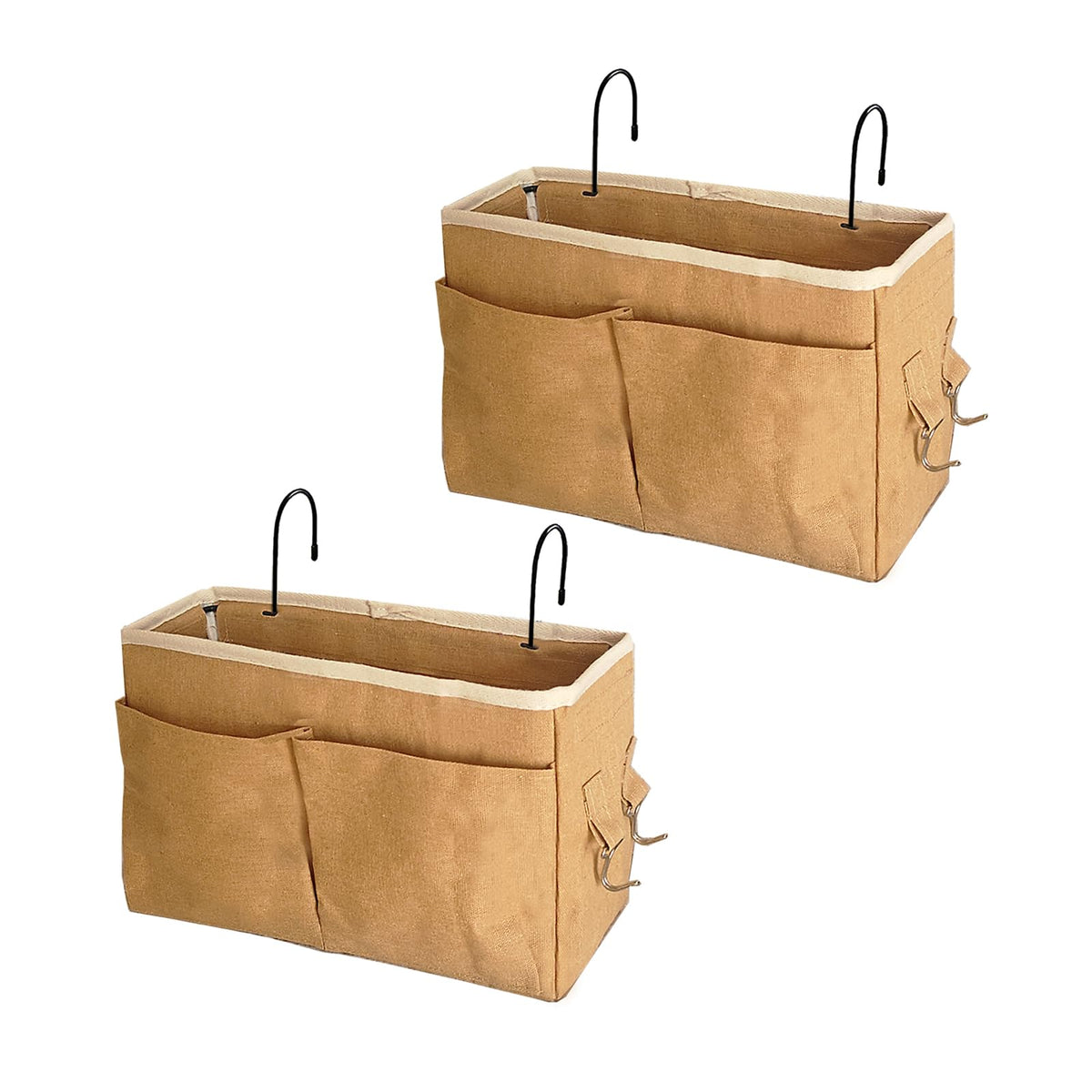 Bedside Caddy Organizer - Bedside Hanging Storage Bag with Hooks, Dorm Essentials Caddy for Bunk