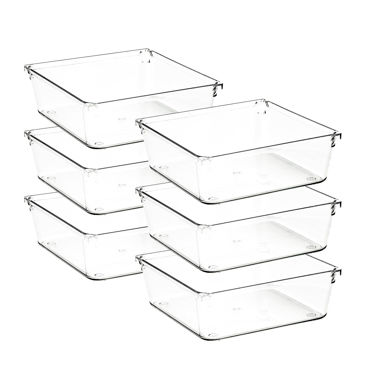 Ravinte Decor 6 Pack Drawer Organizers, 6"X 6" Clear Acrylic Storage Bins