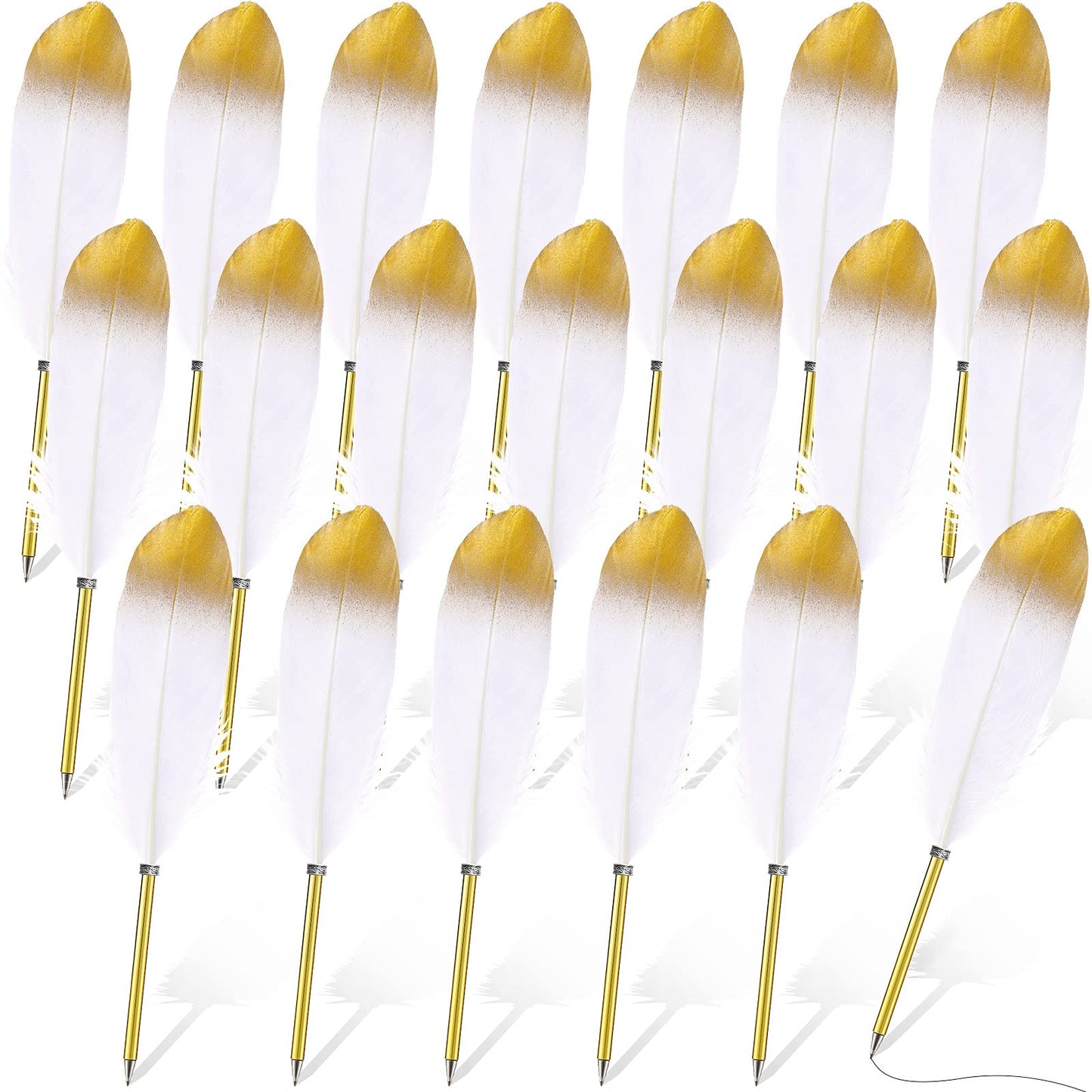 Chivao Feather Pens, White, 20 Pcs