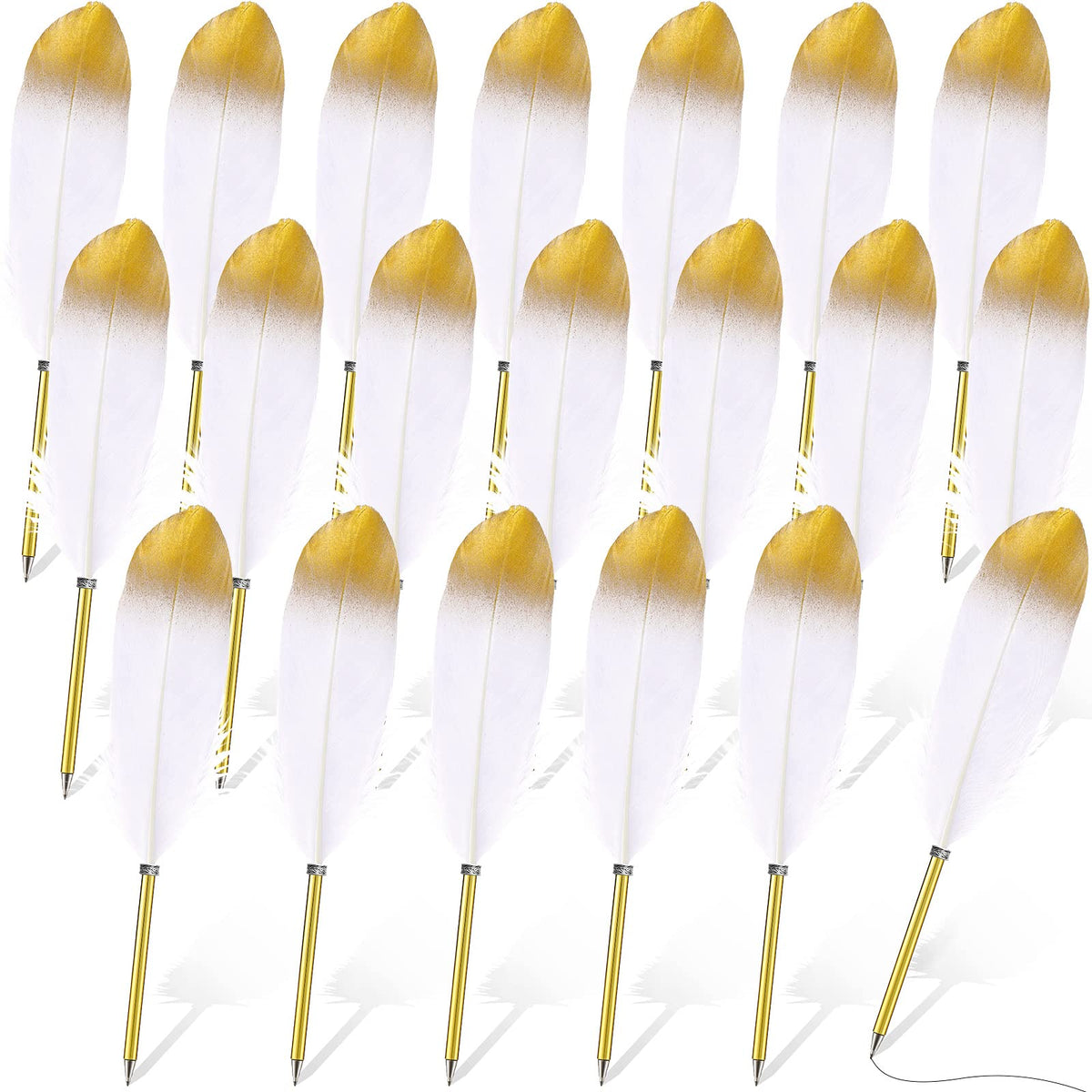 Chivao Feather Pens, White, 20 Pcs