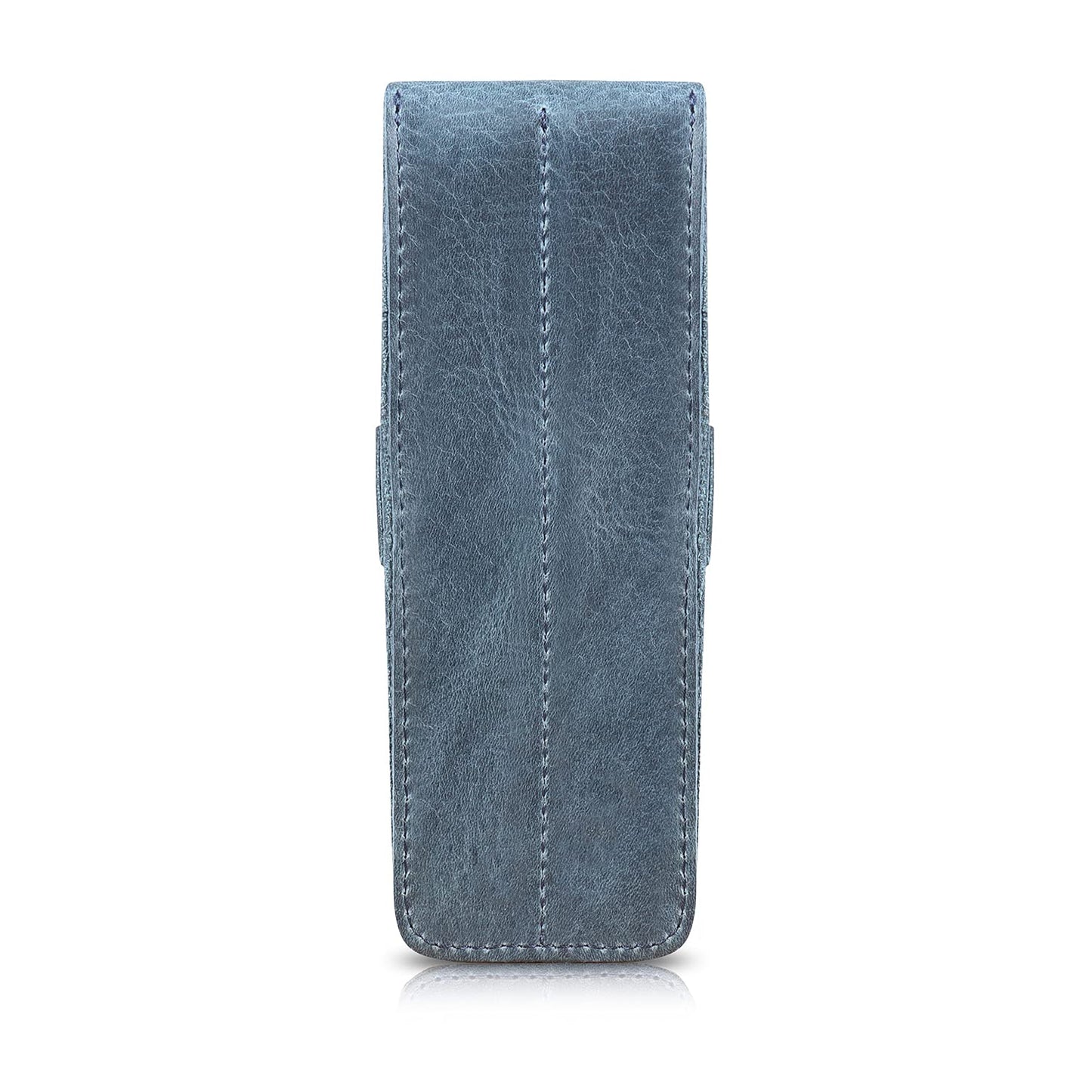 Londo Genuine Leather Pen and Pencil Case with Tuck in Flap, Stationery Bag - Two compartment