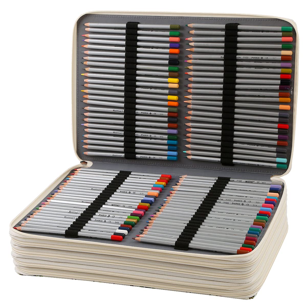 Lbxgap 480 Slots Pencil Case, 5-Layer Organizer with Shoulder Strap
