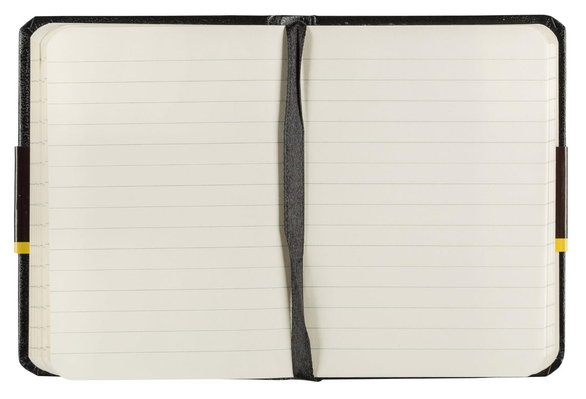 Idena 10033 - Notebook DIN A7 Ruled Cream Paper 192 Pages 80 g/m² Hard Cover in Black, Pack of 1