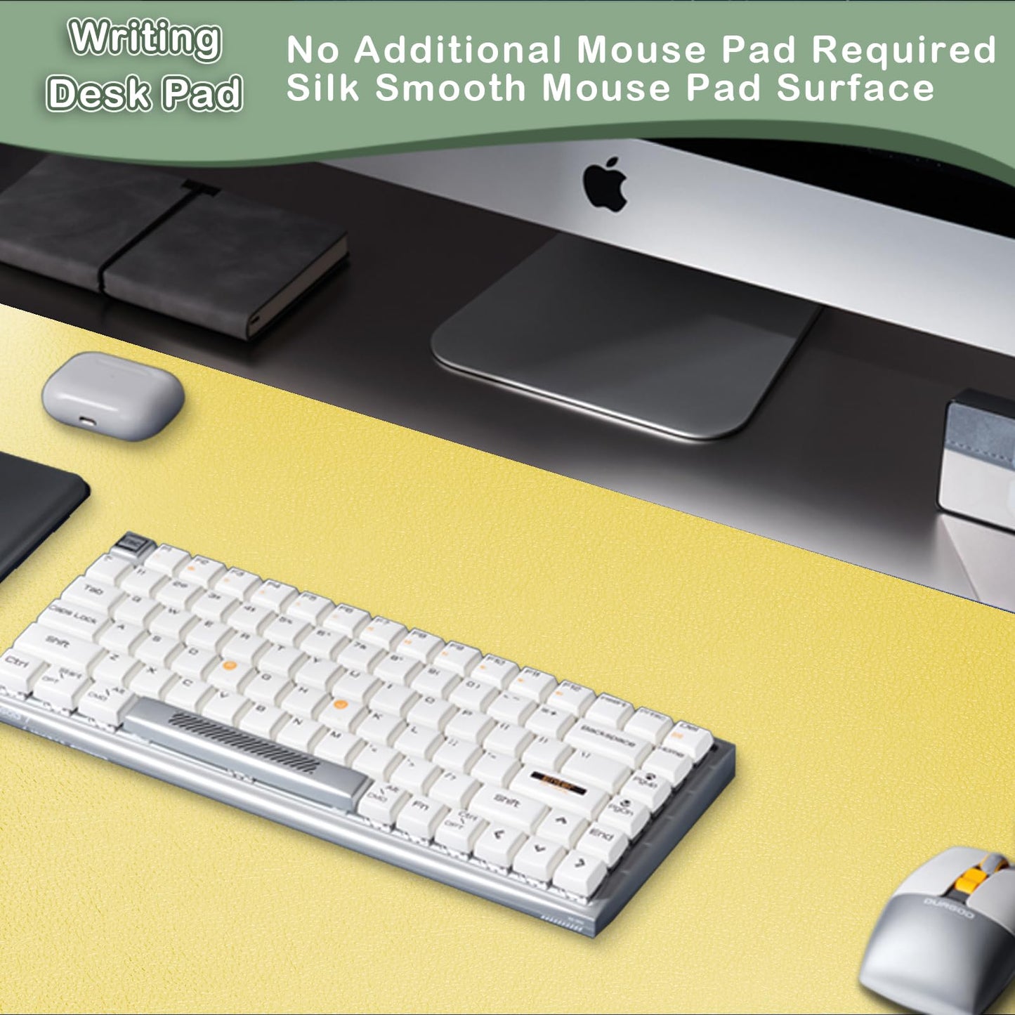 Boutilon Leather Desk Pad Protector,Non-Slip Mouse Pad,Laptop Desk Pad,Office Mouse Mat,Waterproof