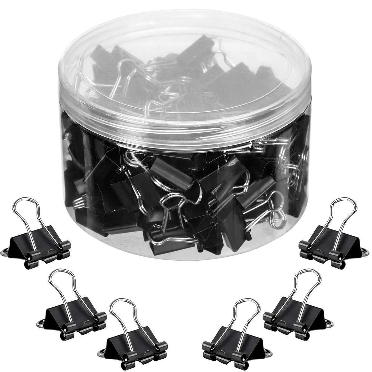 JANYUN Small Binder Clips, 150Pcs 19mm/0.75 Inch Small Paper Clamps Metal Clips for Office School