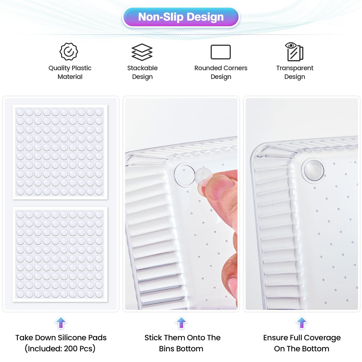 Okylvve 25 PCS Clear Plastic Drawer Organizer Set, Makeup Organizer Trays
