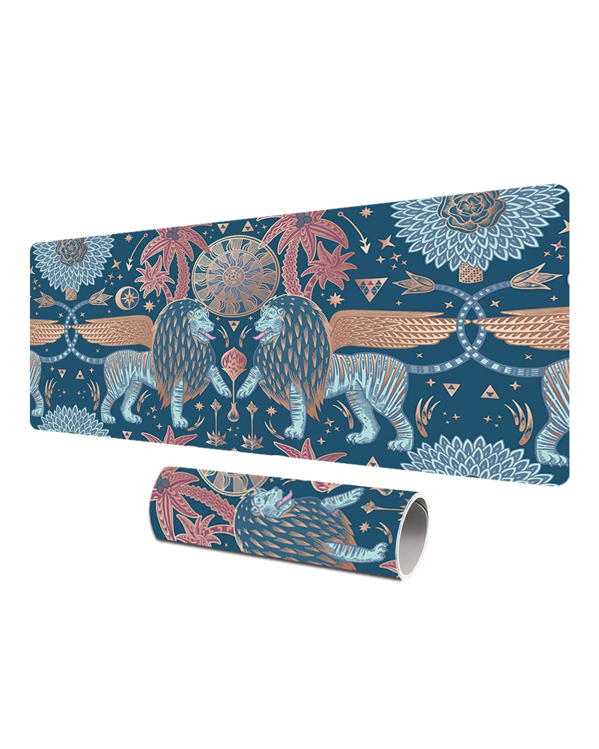 Loveon Large Gaming Mouse Pad,Cool Gaming Extended Desk Pad,Dark Mythic,PU Leather Waterproof