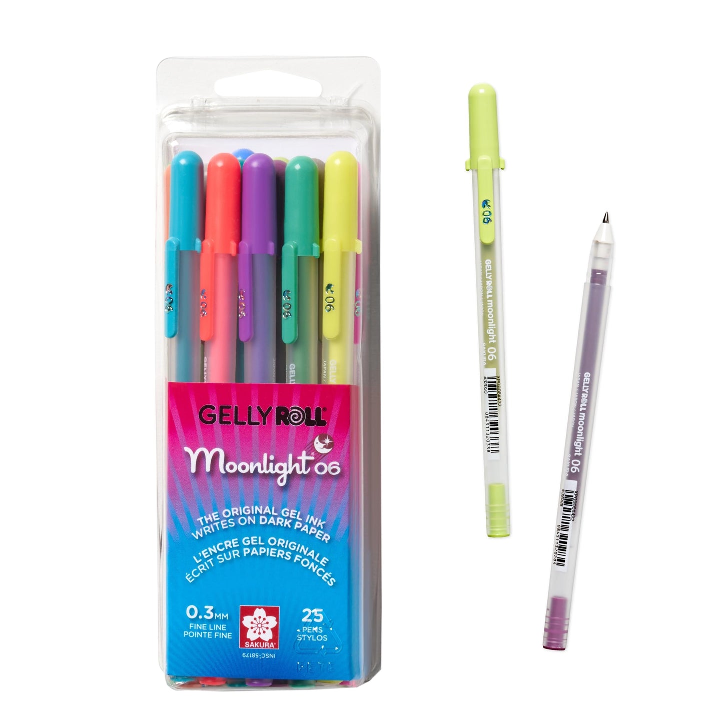 SAKURA Gelly ROLL Moonlight 25/PKG, Assorted, 06 Fine Pt. (58179)