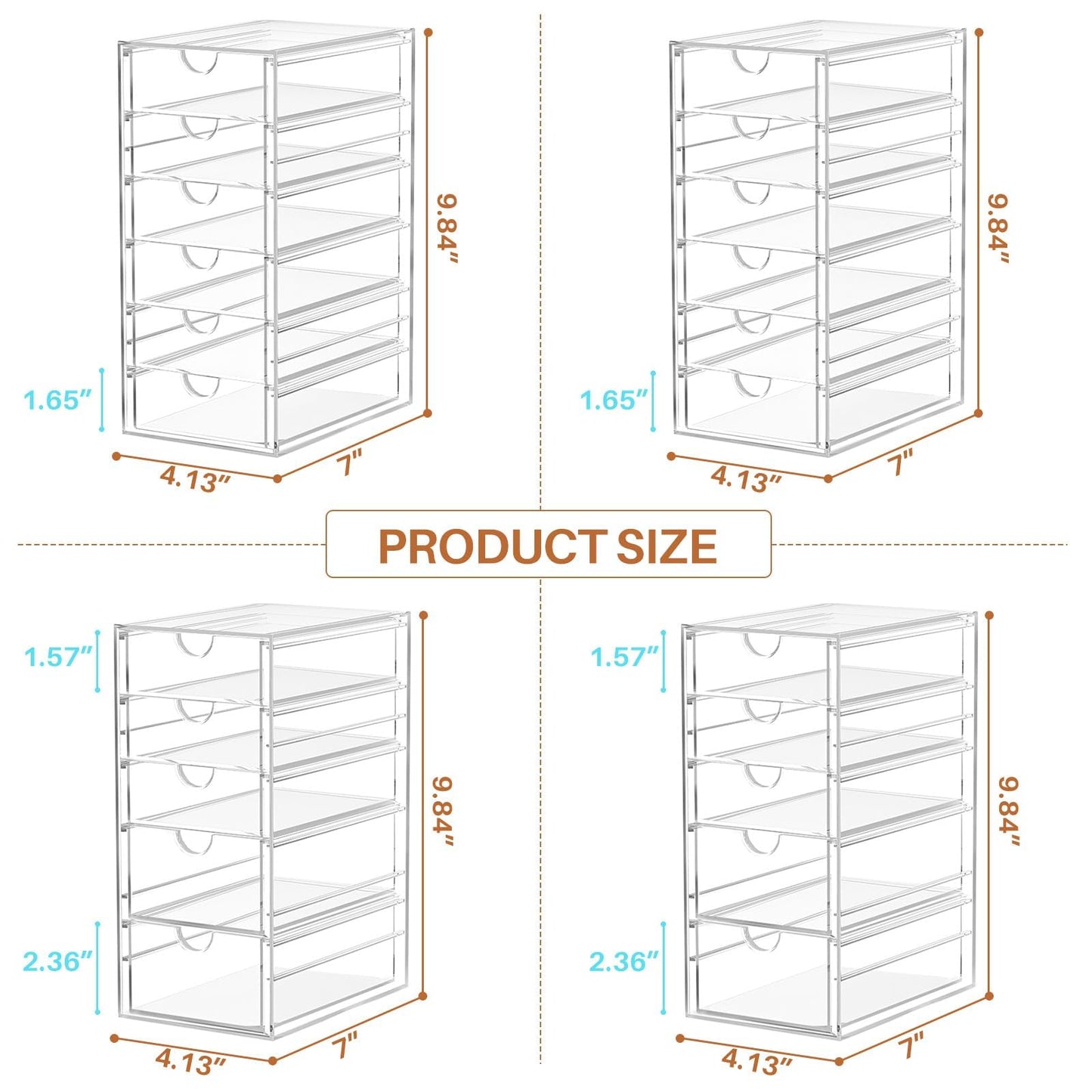 ARSTPEOE 22-Drawer Acrylic Storage & Makeup Organizer for Desk, Bath