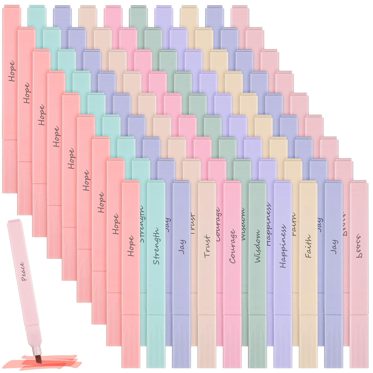 Qeeenar 100 Pcs Bible Highlighters with Soft Cute Aesthetic No Bleed Inspirational Highlighter