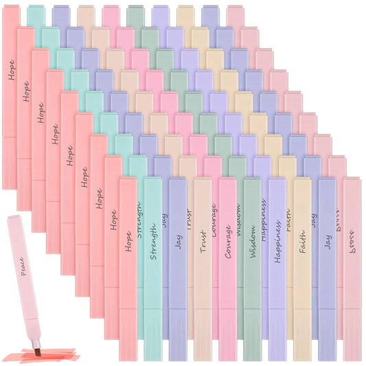 Qeeenar 100 Pcs Bible Highlighters with Soft Cute Aesthetic No Bleed Inspirational Highlighter