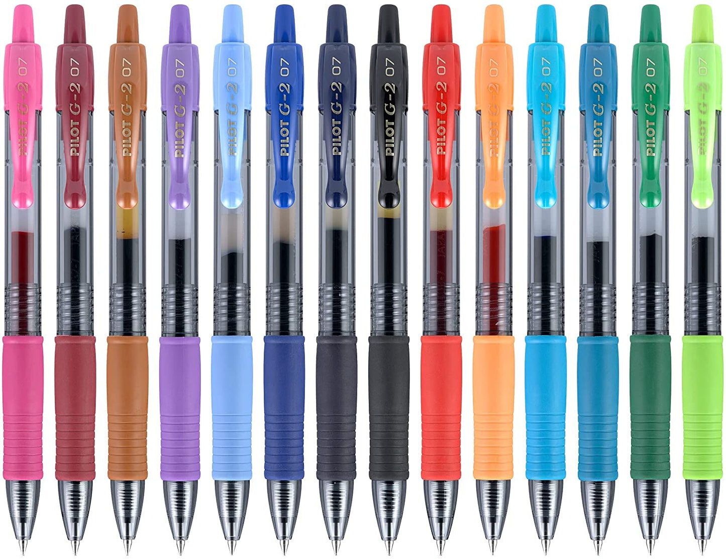 PILOT G2 Refillable and Retractable Gel Pens, 0.7mm, Assorted Inks, 14-Pack