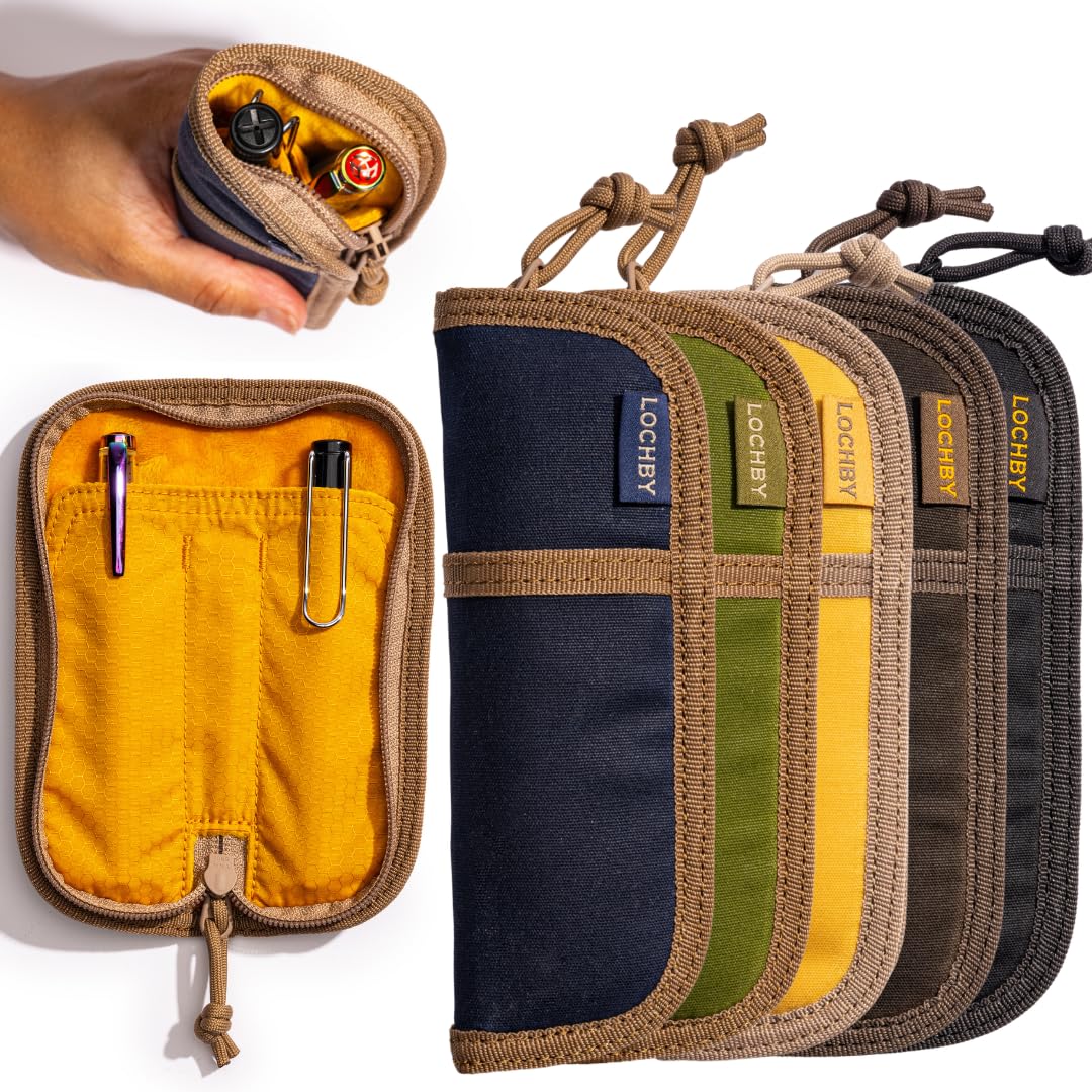 LOCHBY® Duo Pen Pouch | Slim and Elegant Pen Pouch, Durable Waxed Canvas, Lightly Padded for