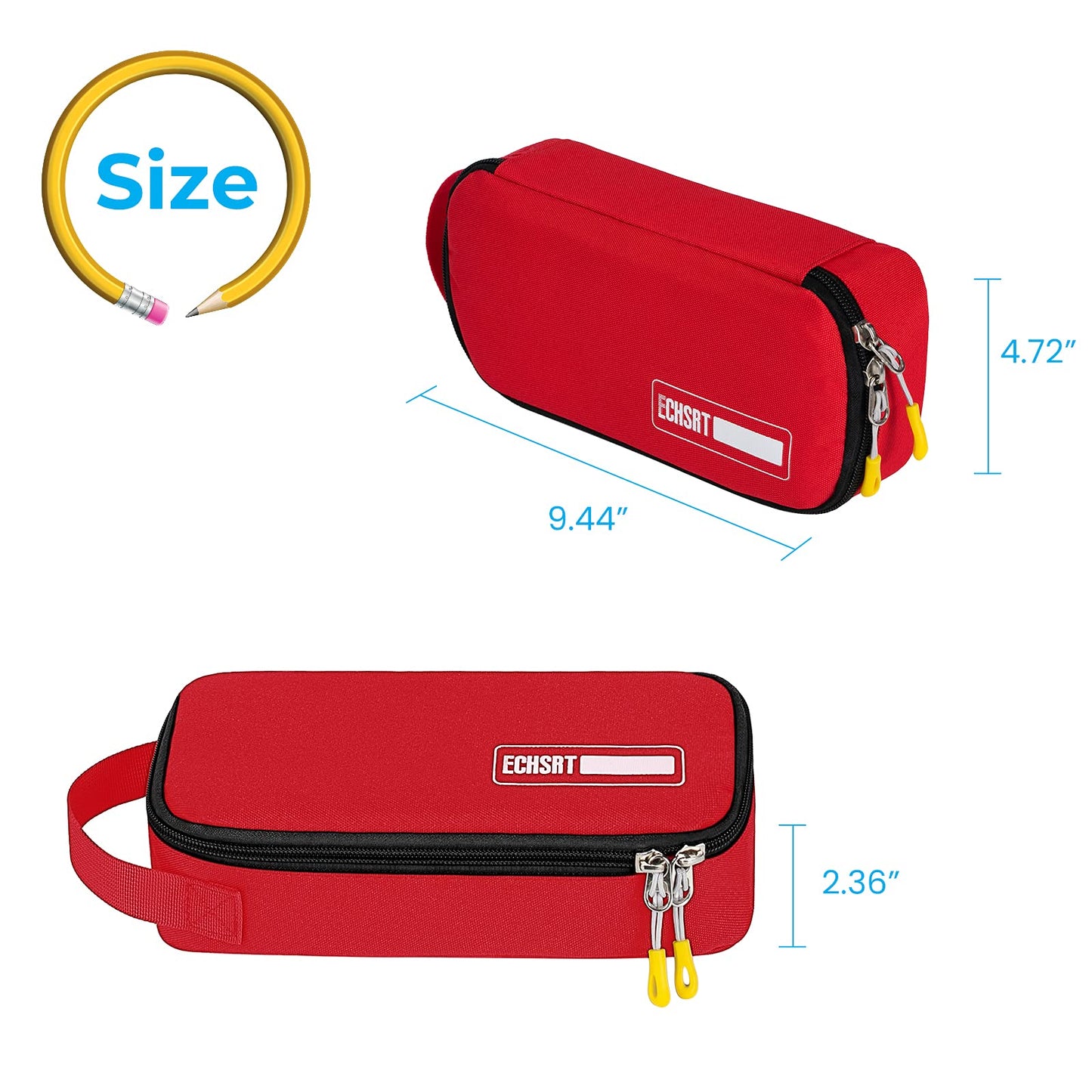 ECHSRT Large Pencil Case, Aesthetic Pen Pouch with Big Capacity, Minimalist Portable Stationery Bag