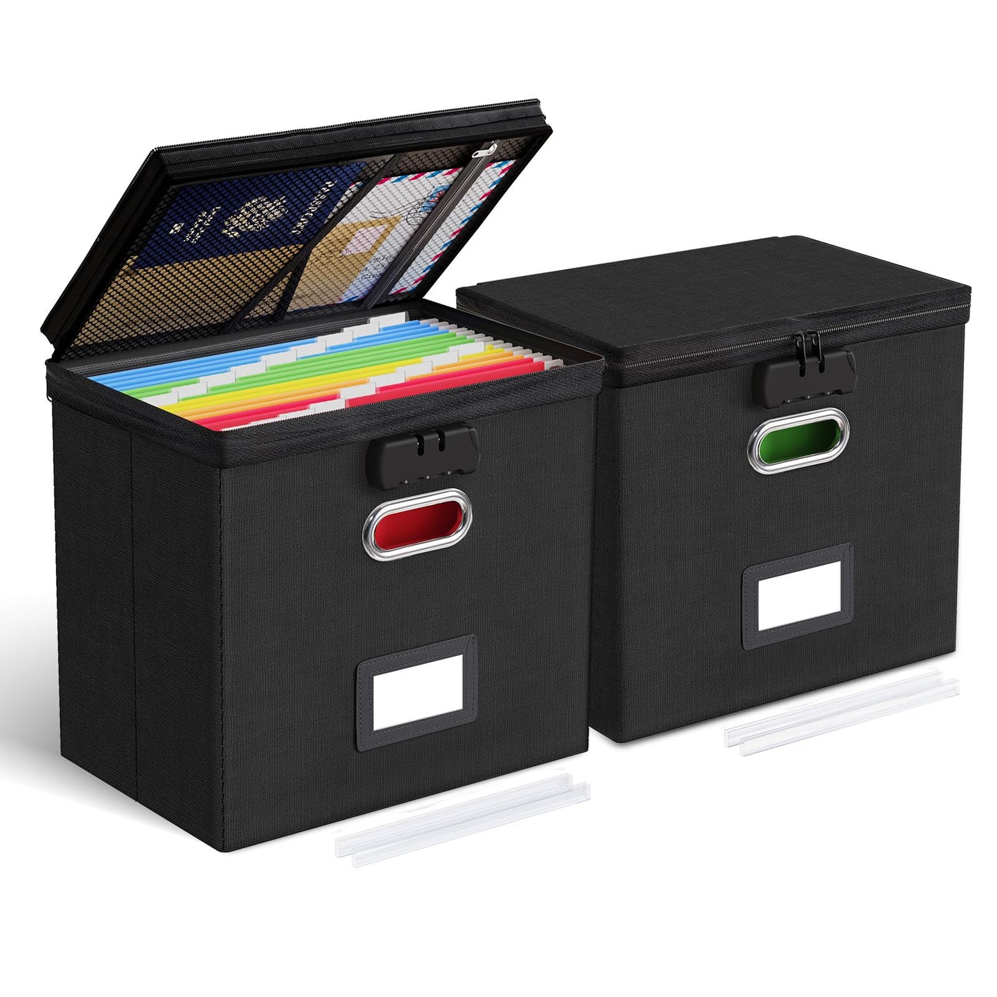 Oterri Lockable File Box Small 2-Pack Hanging Organizer for Letter-Size