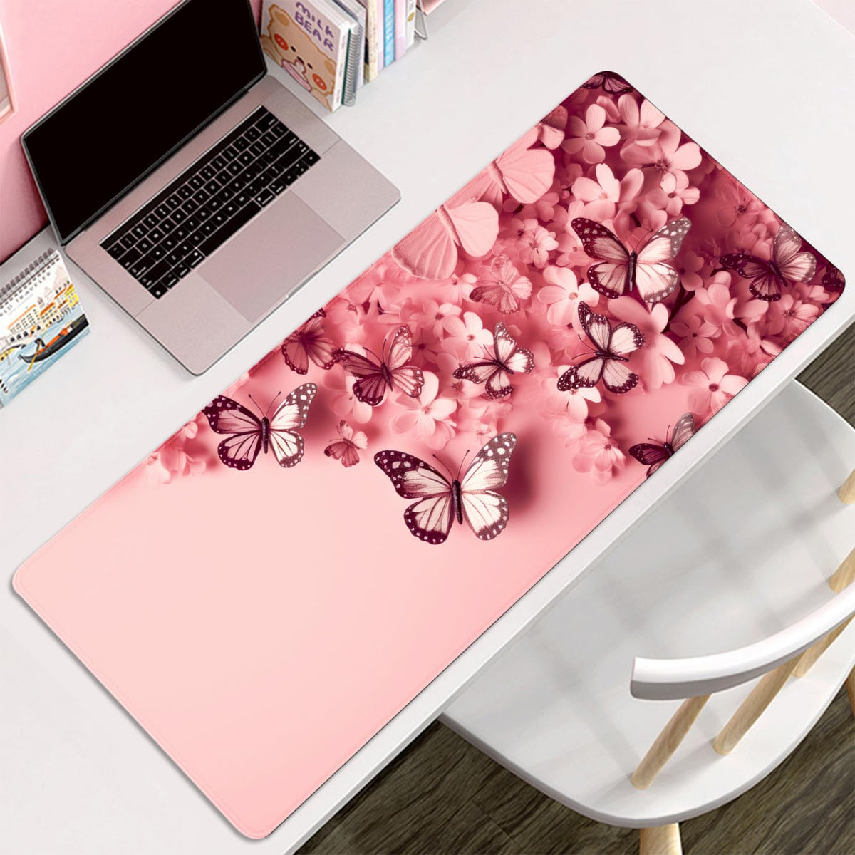 Pink Butterfly Mouse Pad Desk Mat Large Mouse Pads Desk Pad Computer pad