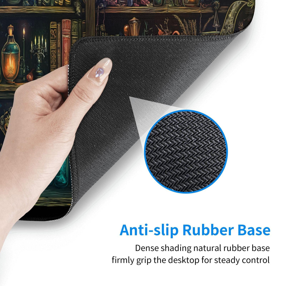 Library Mysterious Mouse Pad XL Large Mousepad Non Slip Rubber Base Desk Mat for Laptop Computer