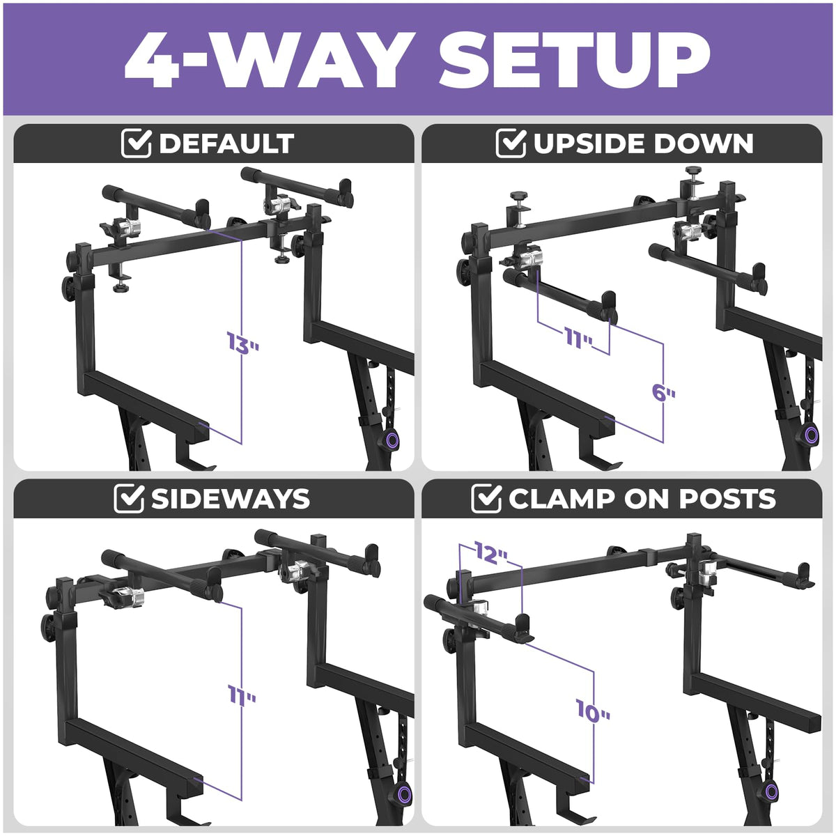 Liquid Stands 2 Tier Keyboard Stand Attachment - Adjustable Electric Digital Piano Stand for 54, 88