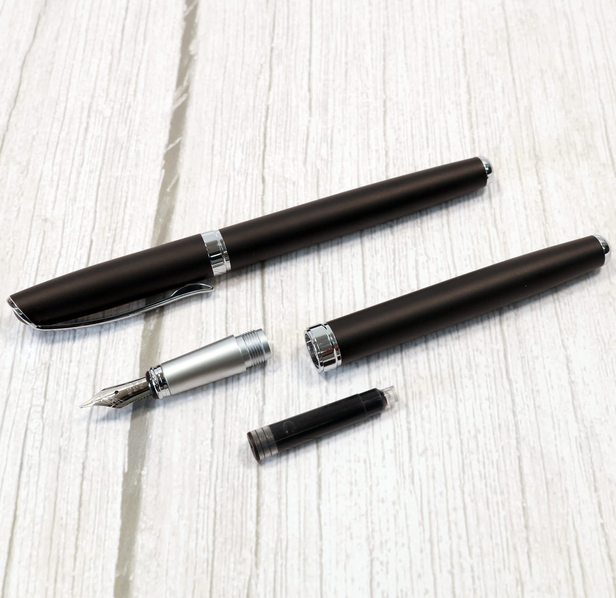 Personalised Custom Premium Satin Black Metal Fountain Pen + Gift Box | Design A Truly Unique