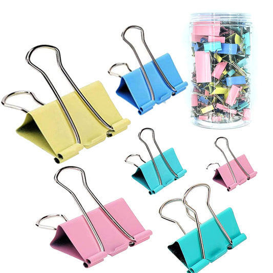 150 Pcs Colored Binder Clips Assorted Sizes with a Box, Jumbo, Large, Medium, Small, Mini, Micro,6