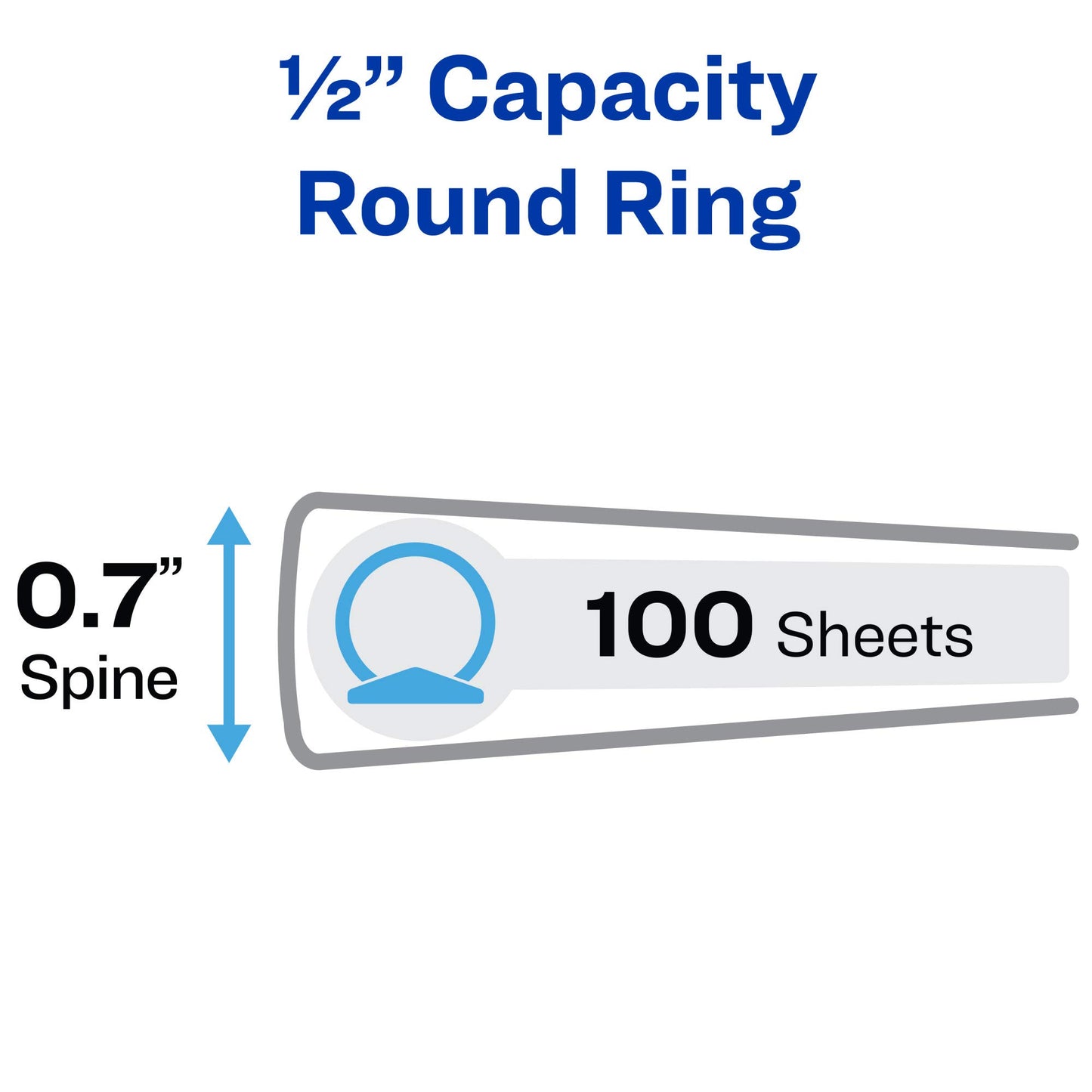 Avery Economy 3 Ring Binder, 1/2 Inch Round Rings, 4 Black Binders (03201)